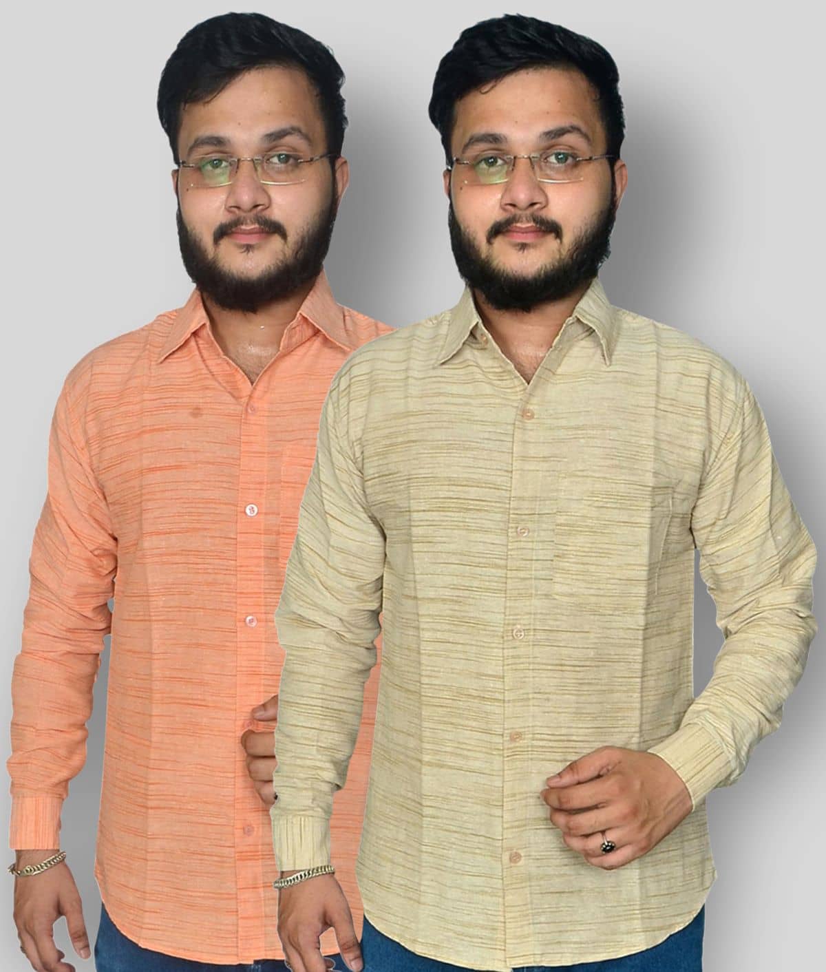 DESHBANDHU DBK - Multicolor Cotton Regular Fit Men's Formal Shirt (Pack of 2)