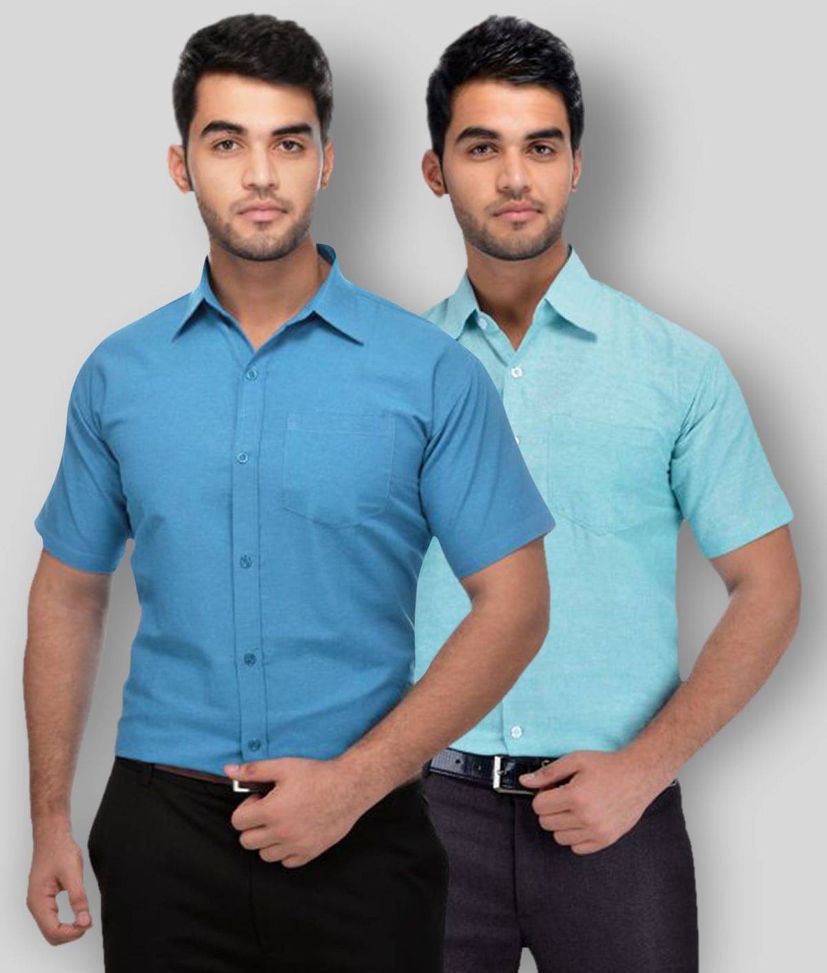    			DESHBANDHU DBK - Multicolor Cotton Regular Fit Men's Formal Shirt (Pack of 2)