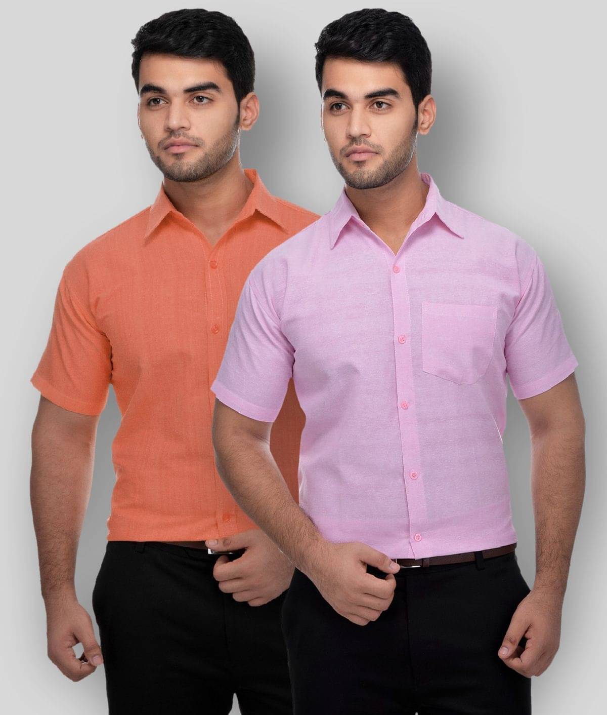 DESHBANDHU DBK - Multicolor Cotton Regular Fit Men's Formal Shirt (Pack of 2) DESHBANDHU DBK - Multicolor Cotton Regular Fit Men's Formal Shirt (Pack of 2)