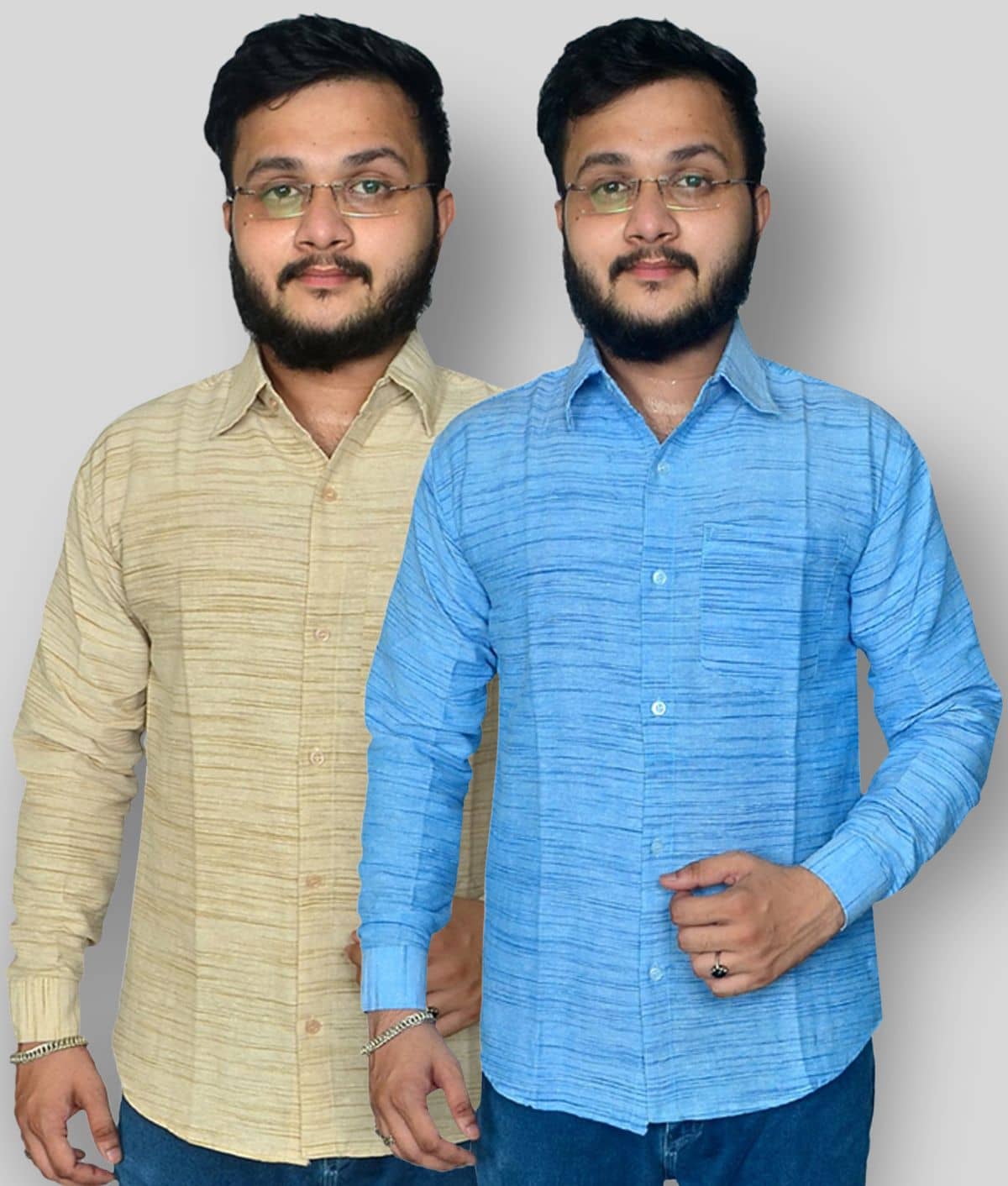 DESHBANDHU DBK - Multicolor Cotton Regular Fit Men's Formal Shirt (Pack of 2)