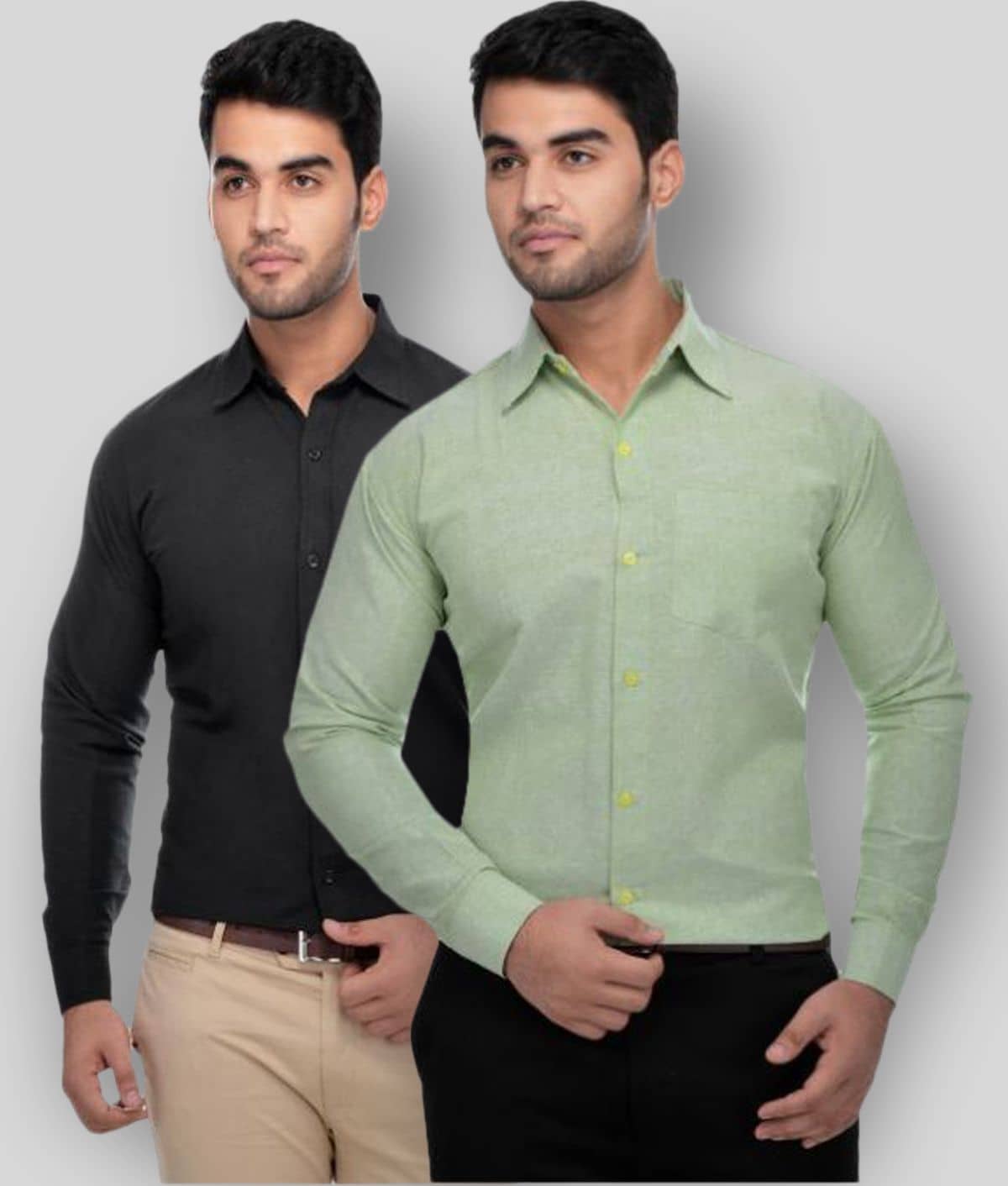 DESHBANDHU DBK - Multicolor Cotton Regular Fit Men's Formal Shirt (Pack of 2)