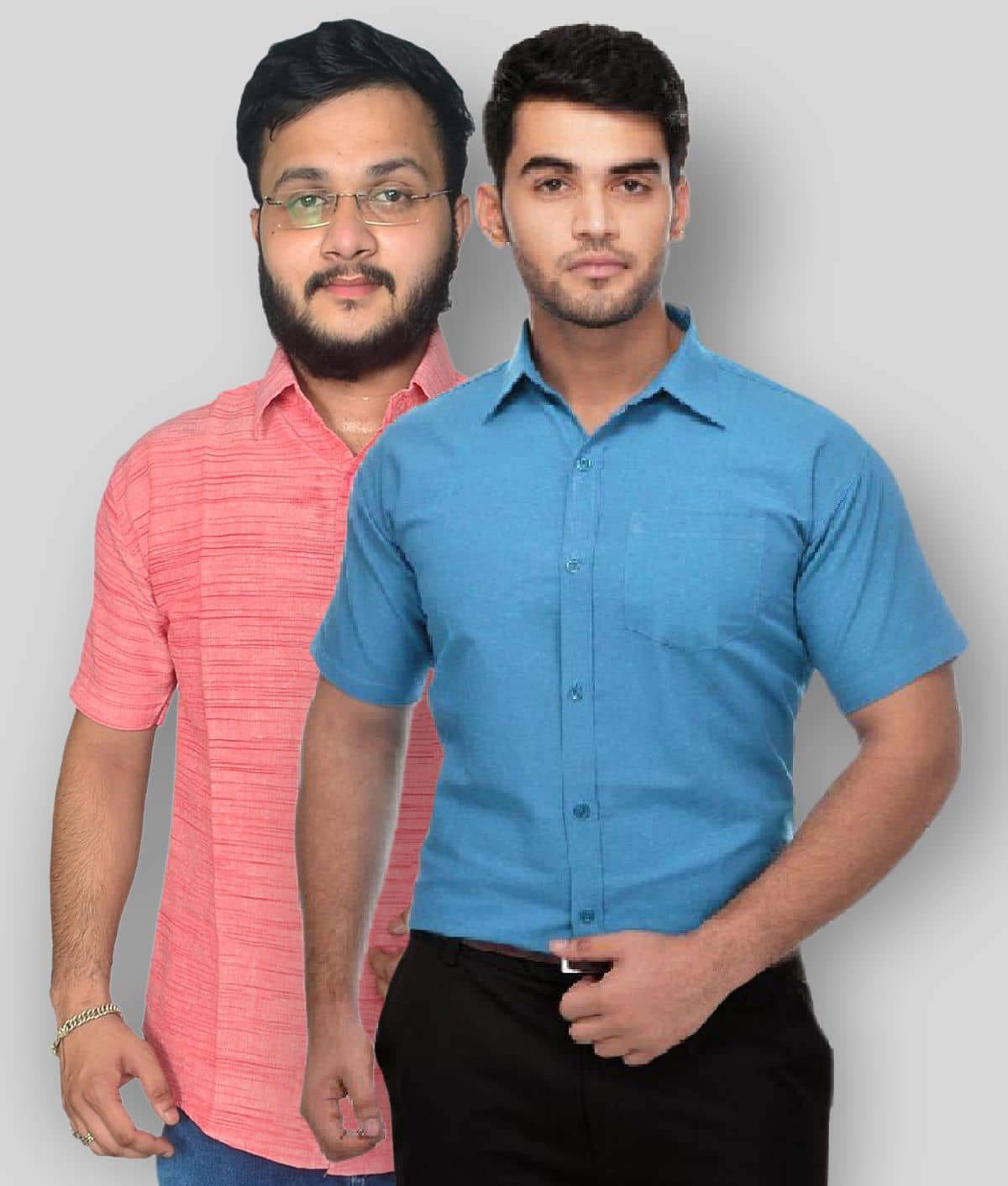 DESHBANDHU DBK - Multicolor Cotton Regular Fit Men's Formal Shirt (Pack of 2)