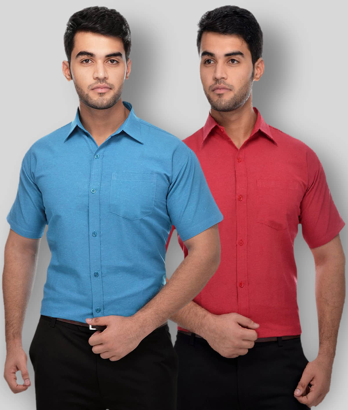 DESHBANDHU DBK - Multicolor Cotton Regular Fit Men's Formal Shirt (Pack of 2)