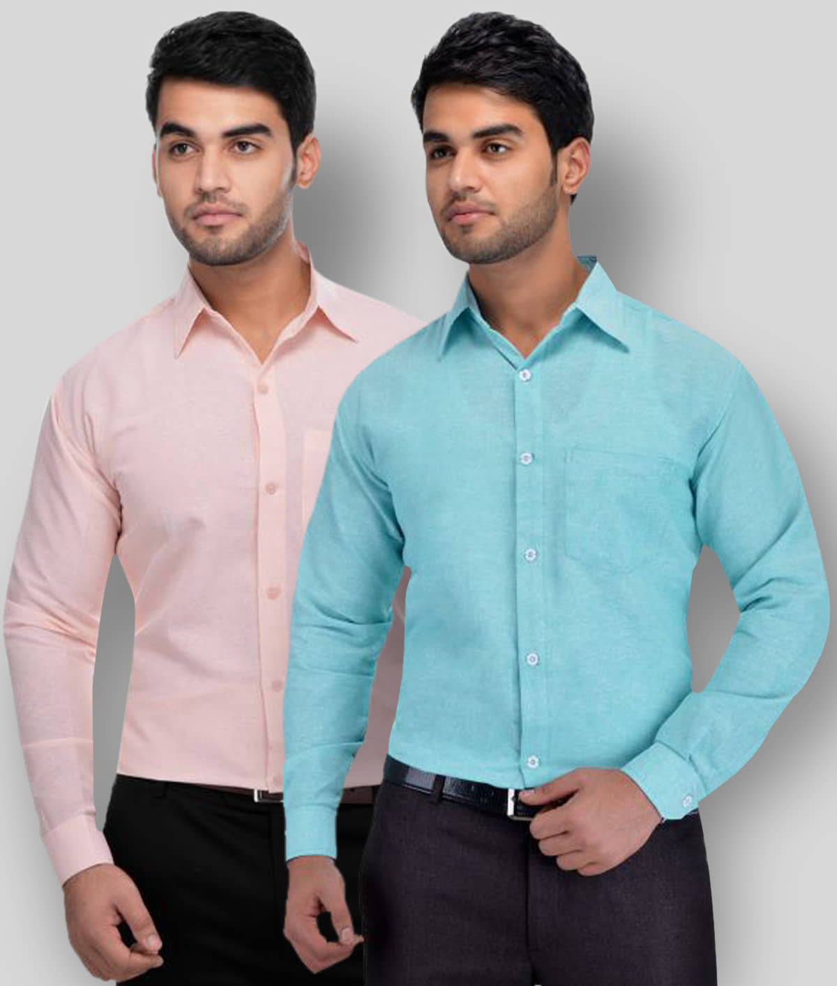 DESHBANDHU DBK - Multicolor Cotton Regular Fit Men's Formal Shirt (Pack of 2)