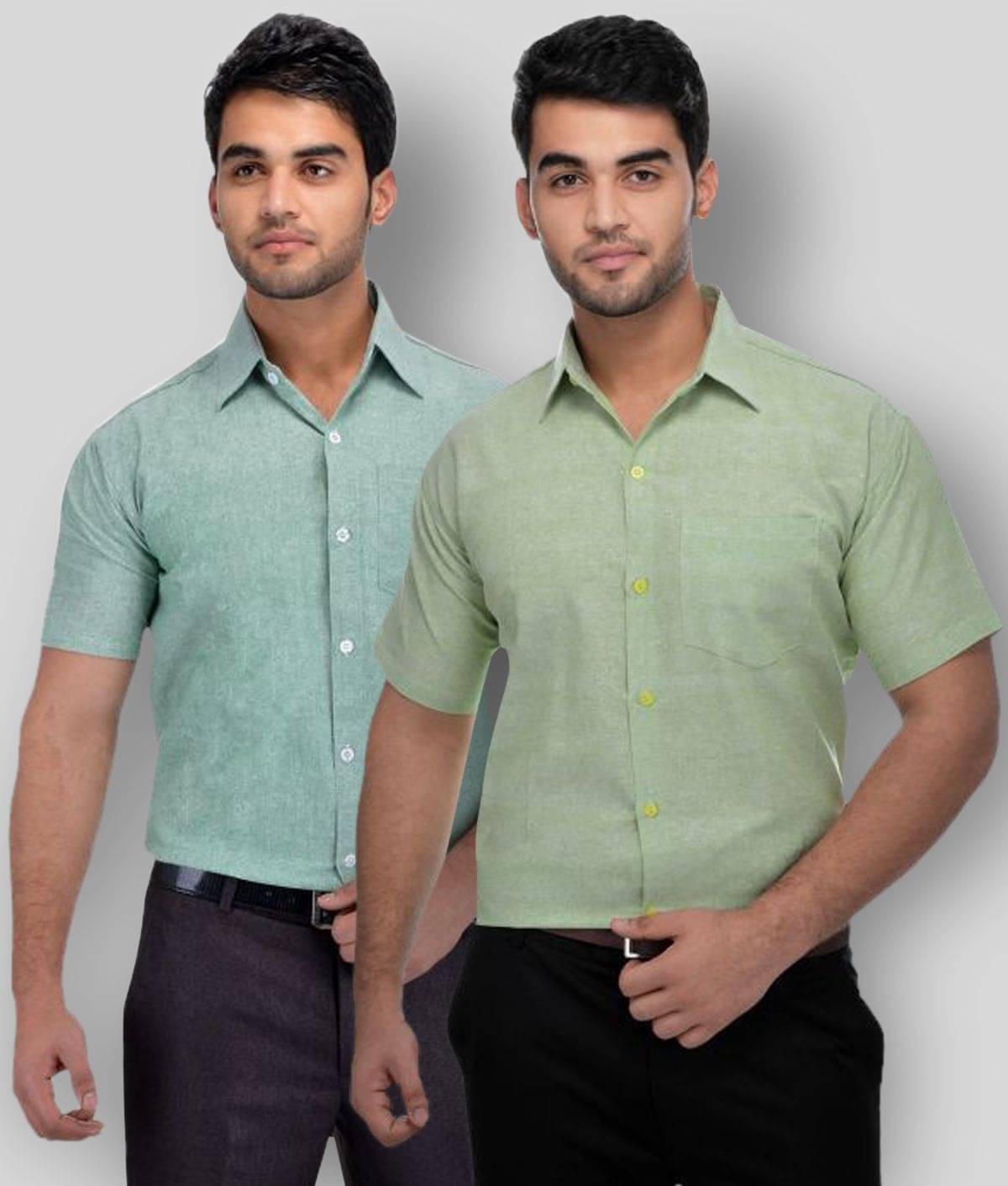     			DESHBANDHU DBK - Multicolor Cotton Regular Fit Men's Formal Shirt (Pack of 2)