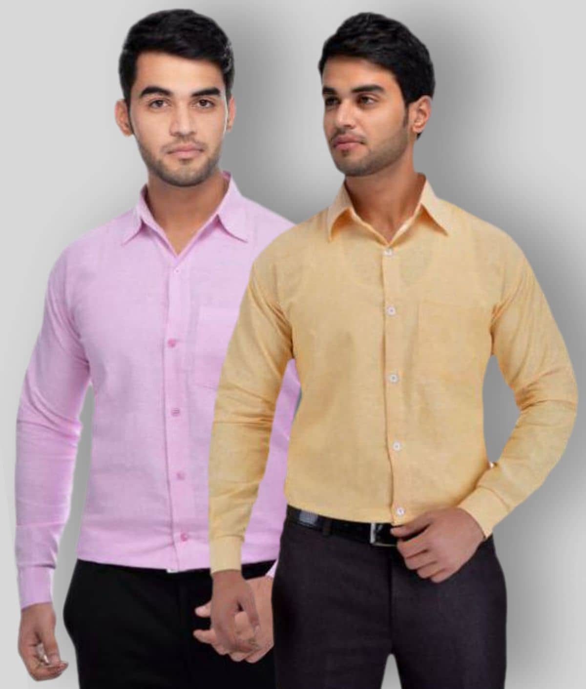 DESHBANDHU DBK - Multicolor Cotton Regular Fit Men's Formal Shirt (Pack of 2)