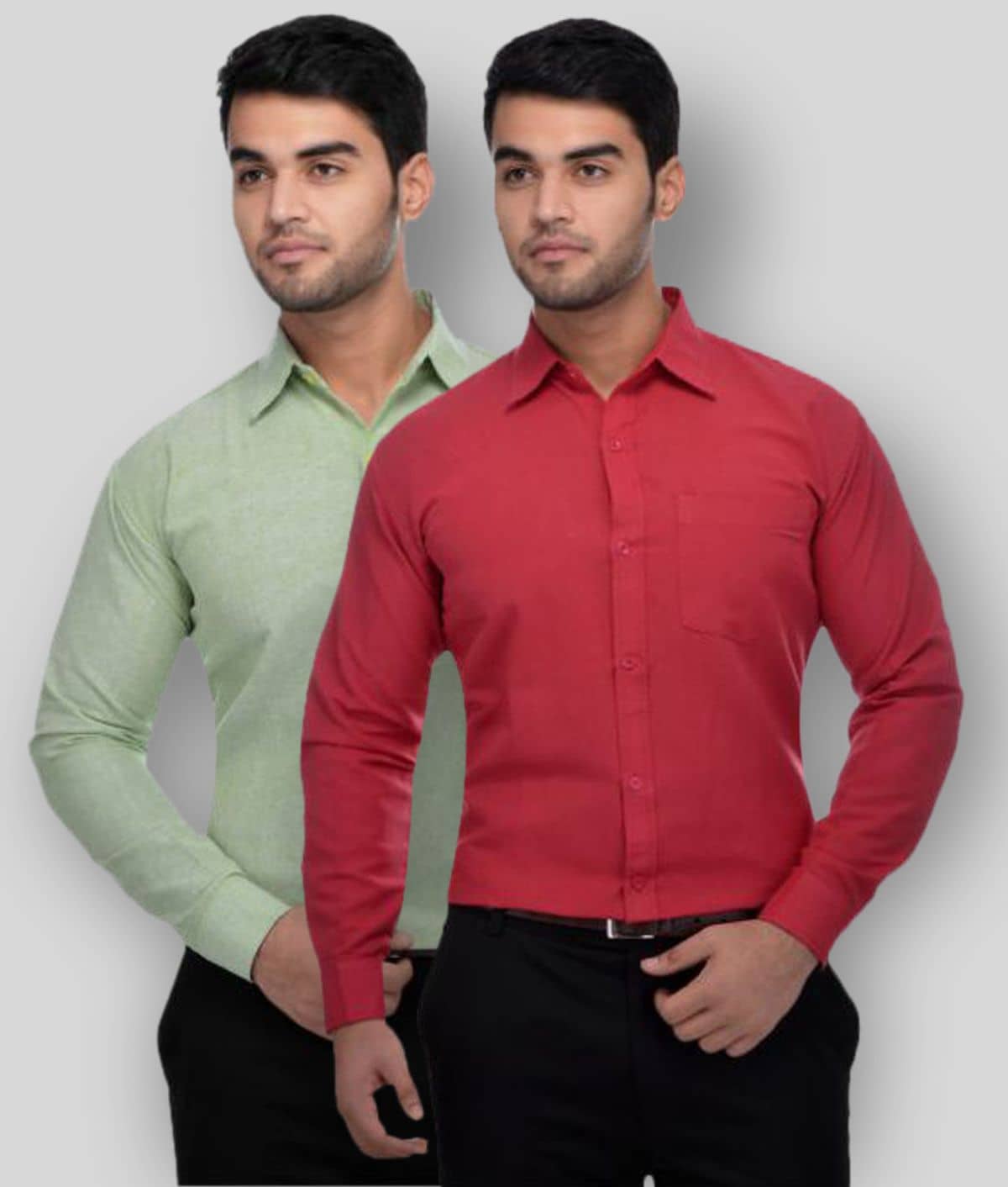 DESHBANDHU DBK - Multicolor Cotton Regular Fit Men's Formal Shirt (Pack of 2)