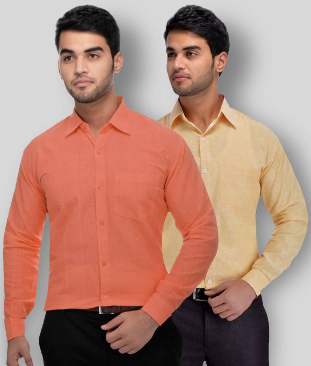 DESHBANDHU DBK - Multicolor Cotton Regular Fit Men's Formal Shirt (Pack of 2)