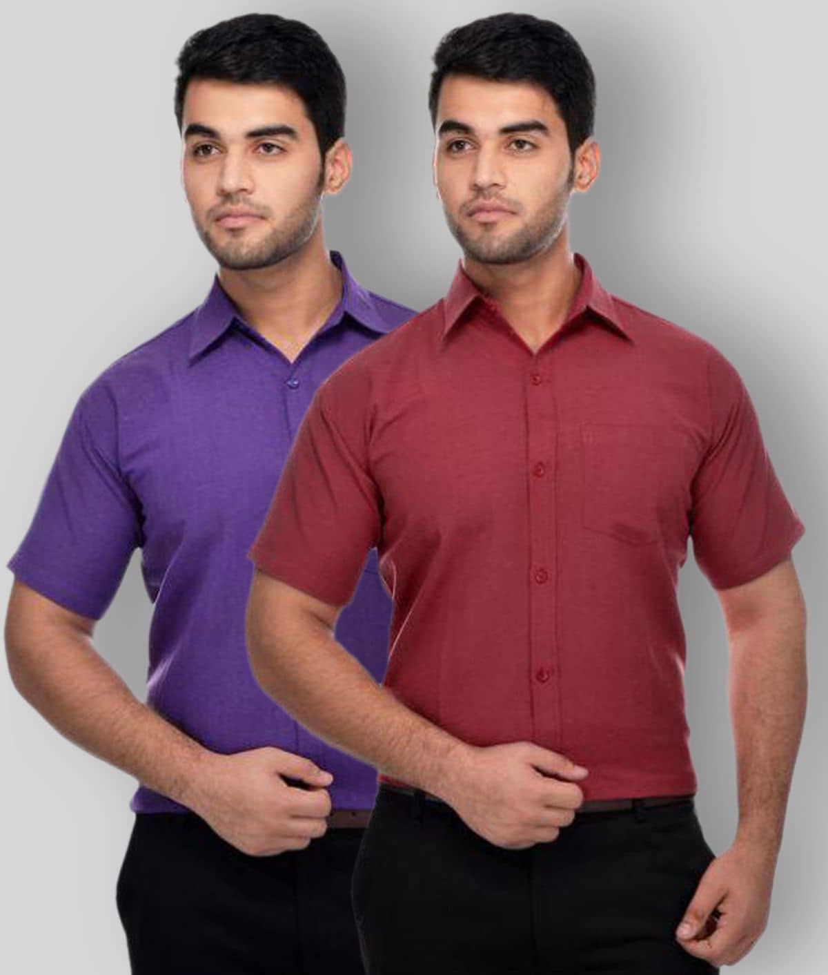 DESHBANDHU DBK - Multicolor Cotton Regular Fit Men's Formal Shirt (Pack of 2)