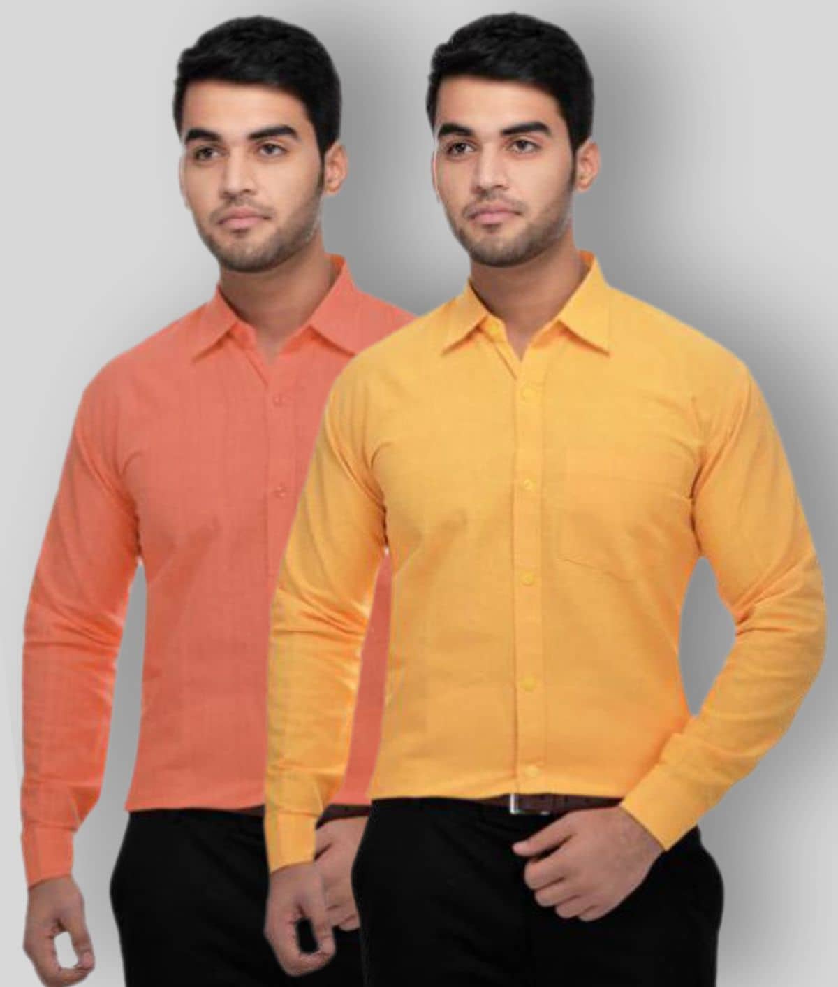 DESHBANDHU DBK - Multicolor Cotton Regular Fit Men's Formal Shirt (Pack of 2)
