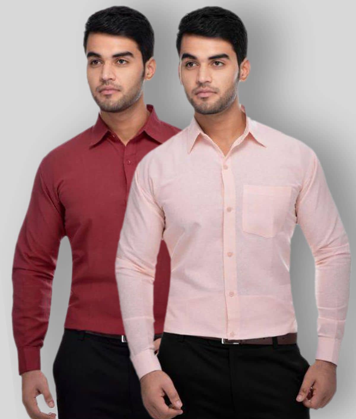 DESHBANDHU DBK - Multicolor Cotton Regular Fit Men's Formal Shirt (Pack of 2)