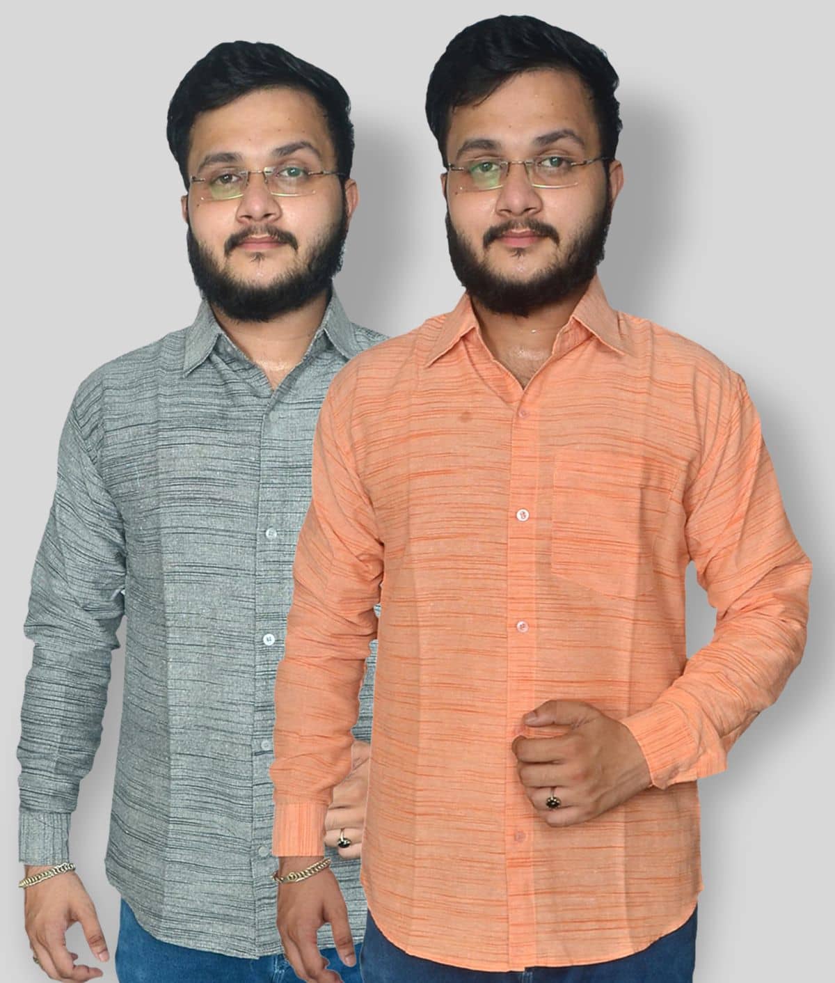 DESHBANDHU DBK - Multicolor Cotton Regular Fit Men's Formal Shirt (Pack of 2)