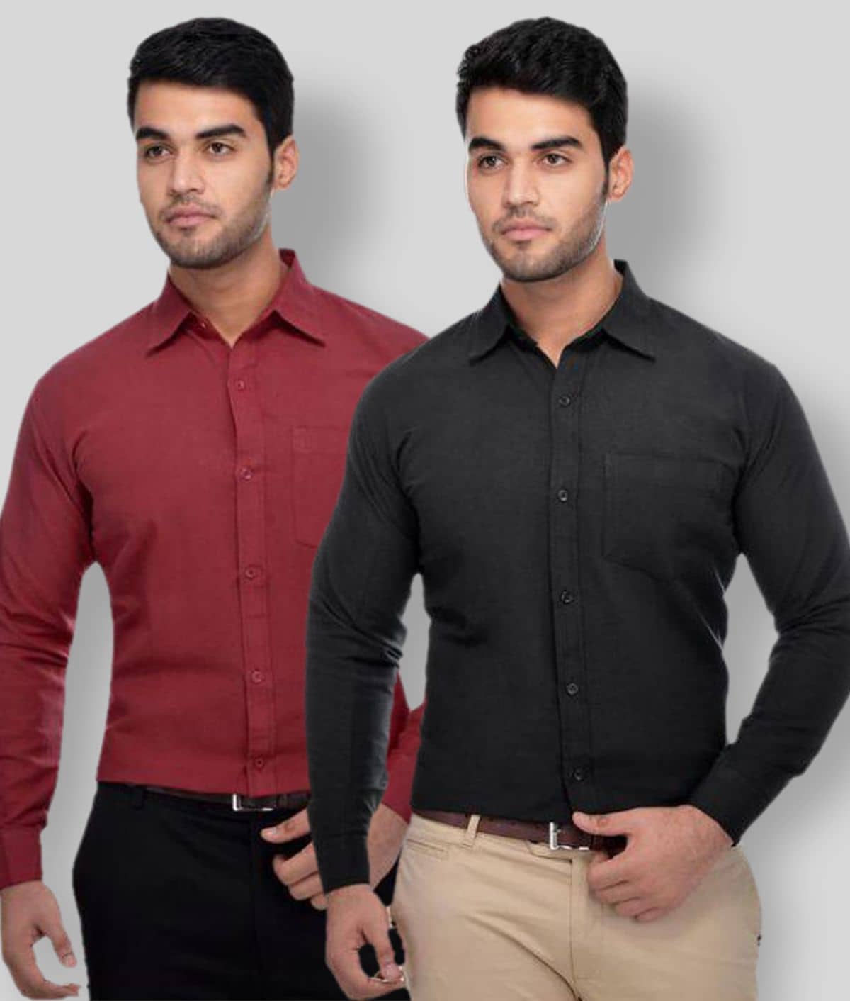 DESHBANDHU DBK - Multicolor Cotton Regular Fit Men's Formal Shirt (Pack of 2)