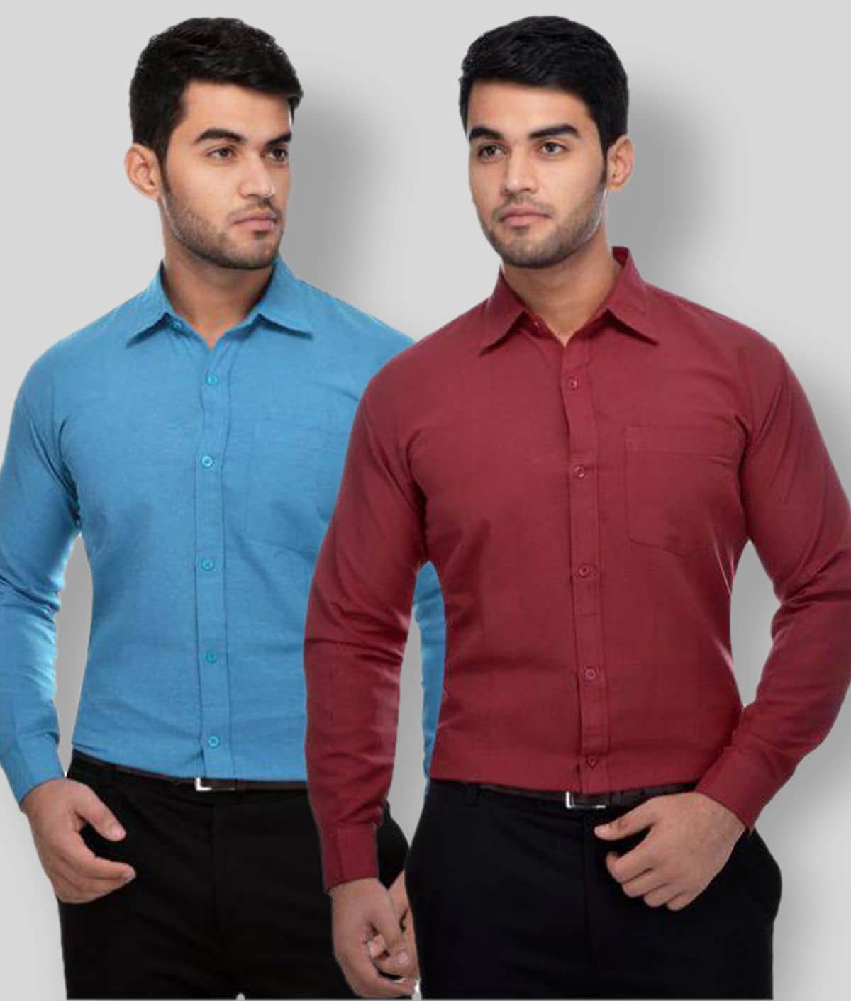 DESHBANDHU DBK - Multicolor Cotton Regular Fit Men's Formal Shirt (Pack of 2)