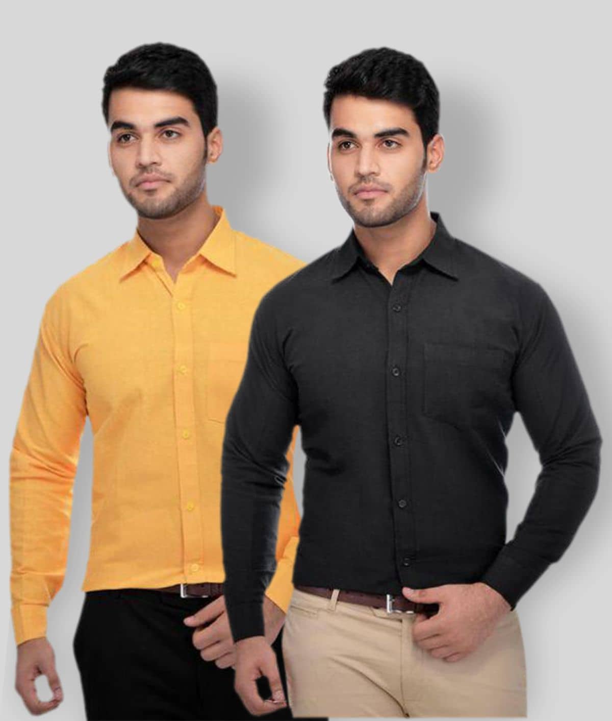 DESHBANDHU DBK - Multicolor Cotton Regular Fit Men's Formal Shirt (Pack of 2)