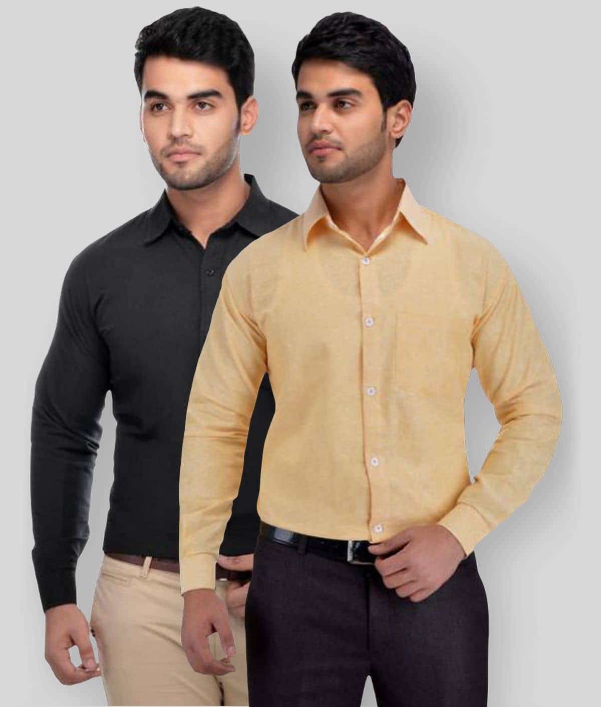 DESHBANDHU DBK - Multicolor Cotton Regular Fit Men's Formal Shirt (Pack of 2)