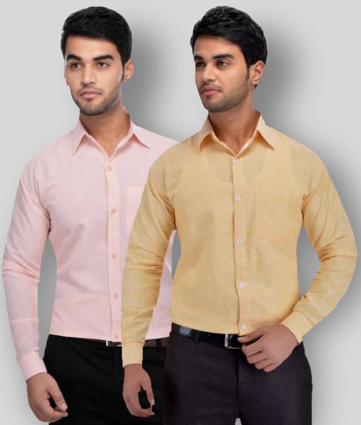 DESHBANDHU DBK - Multicolor Cotton Regular Fit Men's Formal Shirt (Pack of 2)
