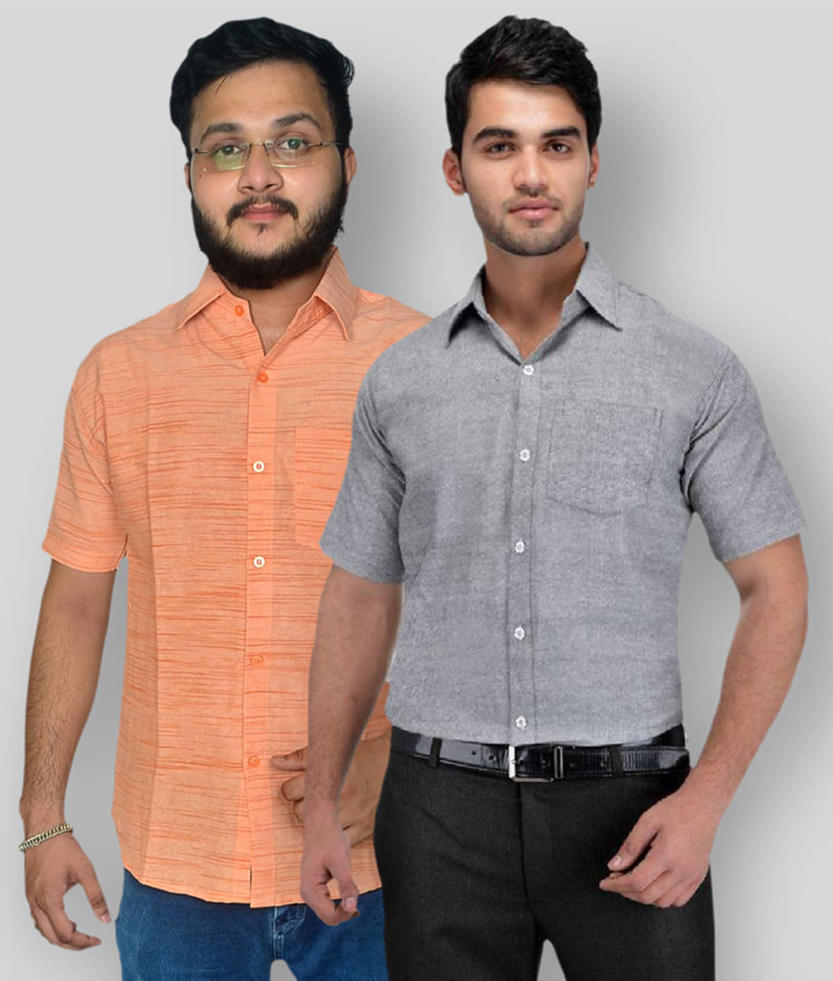 DESHBANDHU DBK - Multicolor Cotton Regular Fit Men's Formal Shirt (Pack of 2)
