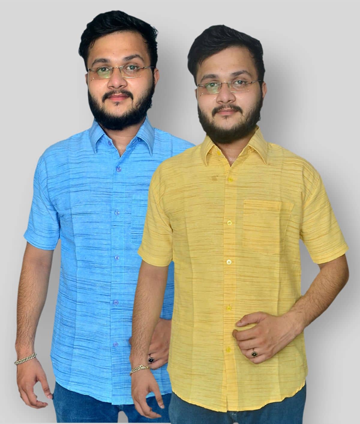 DESHBANDHU DBK - Multicolor Cotton Regular Fit Men's Formal Shirt (Pack of 2)