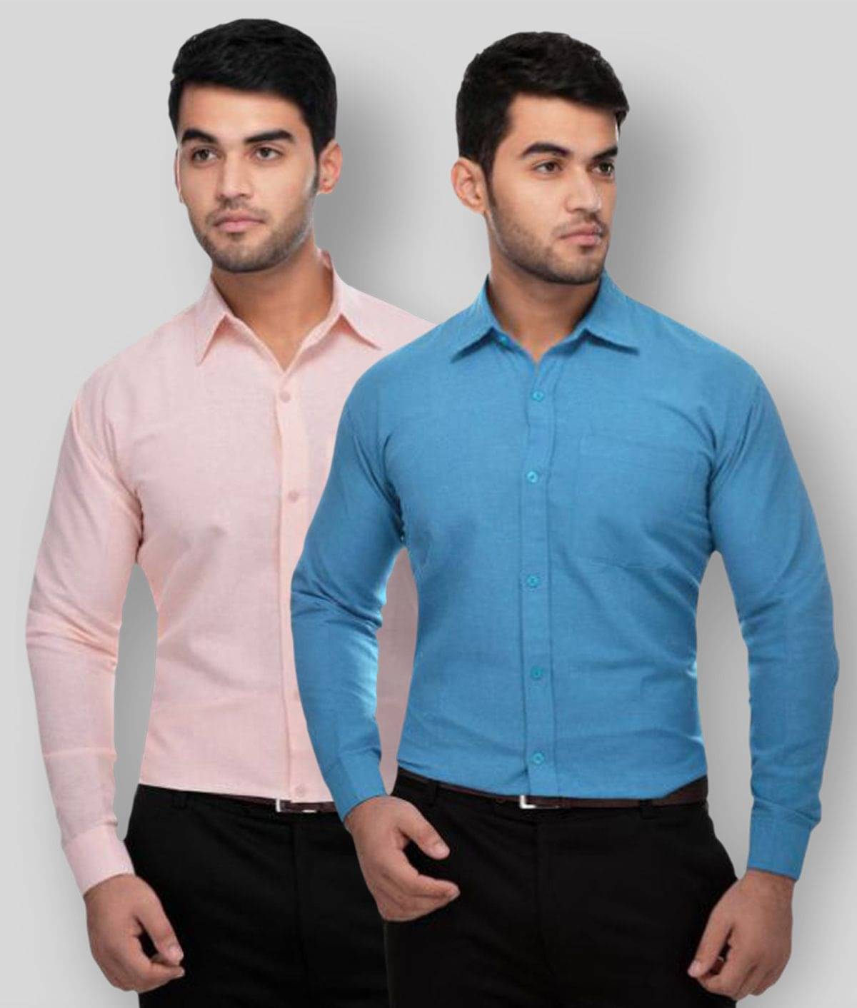 DESHBANDHU DBK - Multicolor Cotton Regular Fit Men's Formal Shirt (Pack of 2)     			DESHBANDHU DBK - Multicolor Cotton Regular Fit Men's Formal Shirt (Pack of 2)