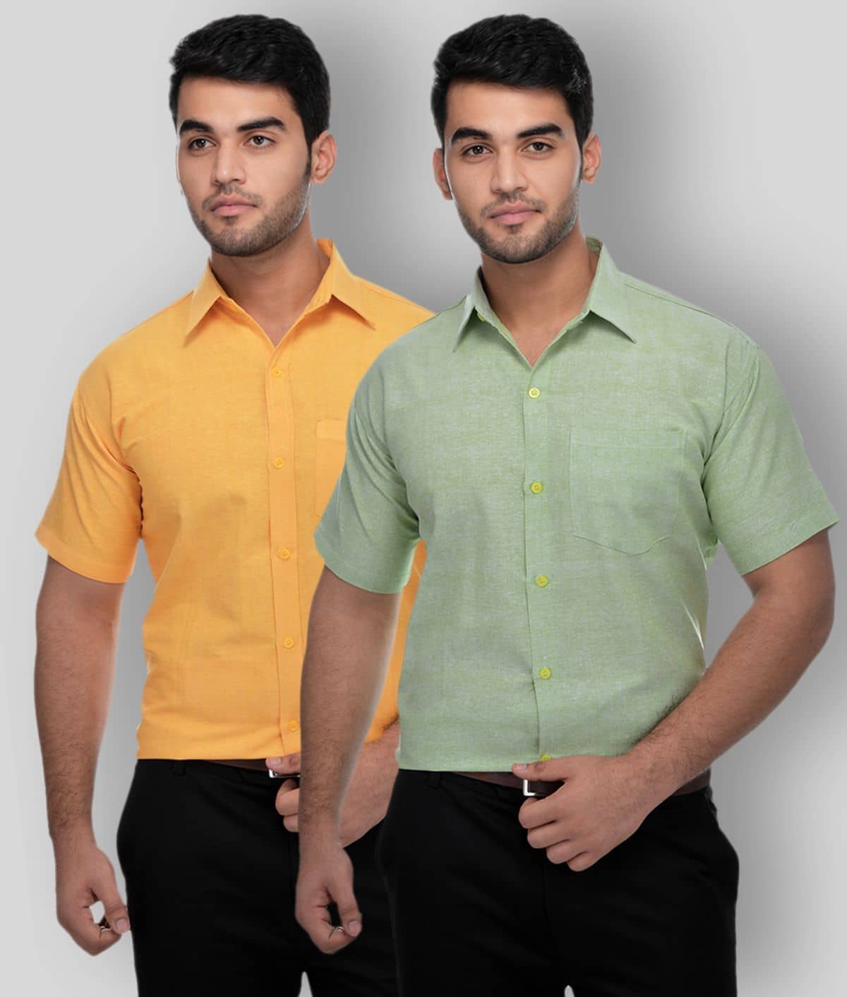 DESHBANDHU DBK - Multicolor Cotton Regular Fit Men's Formal Shirt (Pack of 2)