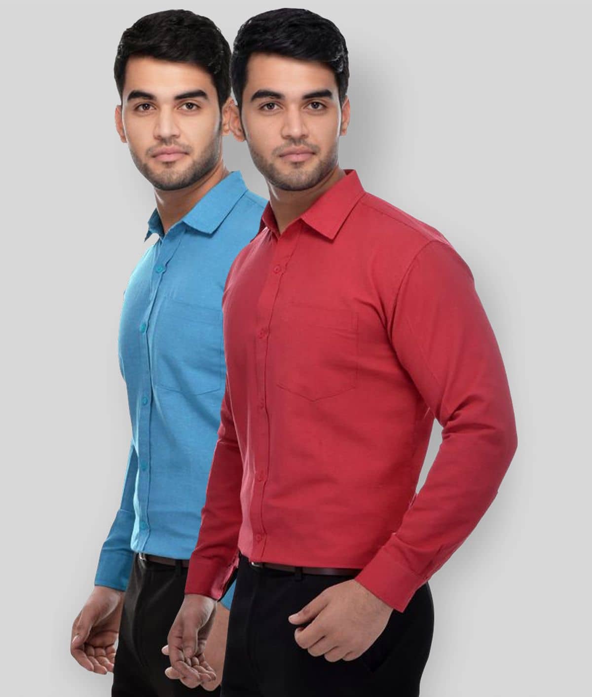 DESHBANDHU DBK - Multicolor Cotton Regular Fit Men's Formal Shirt (Pack of 2)