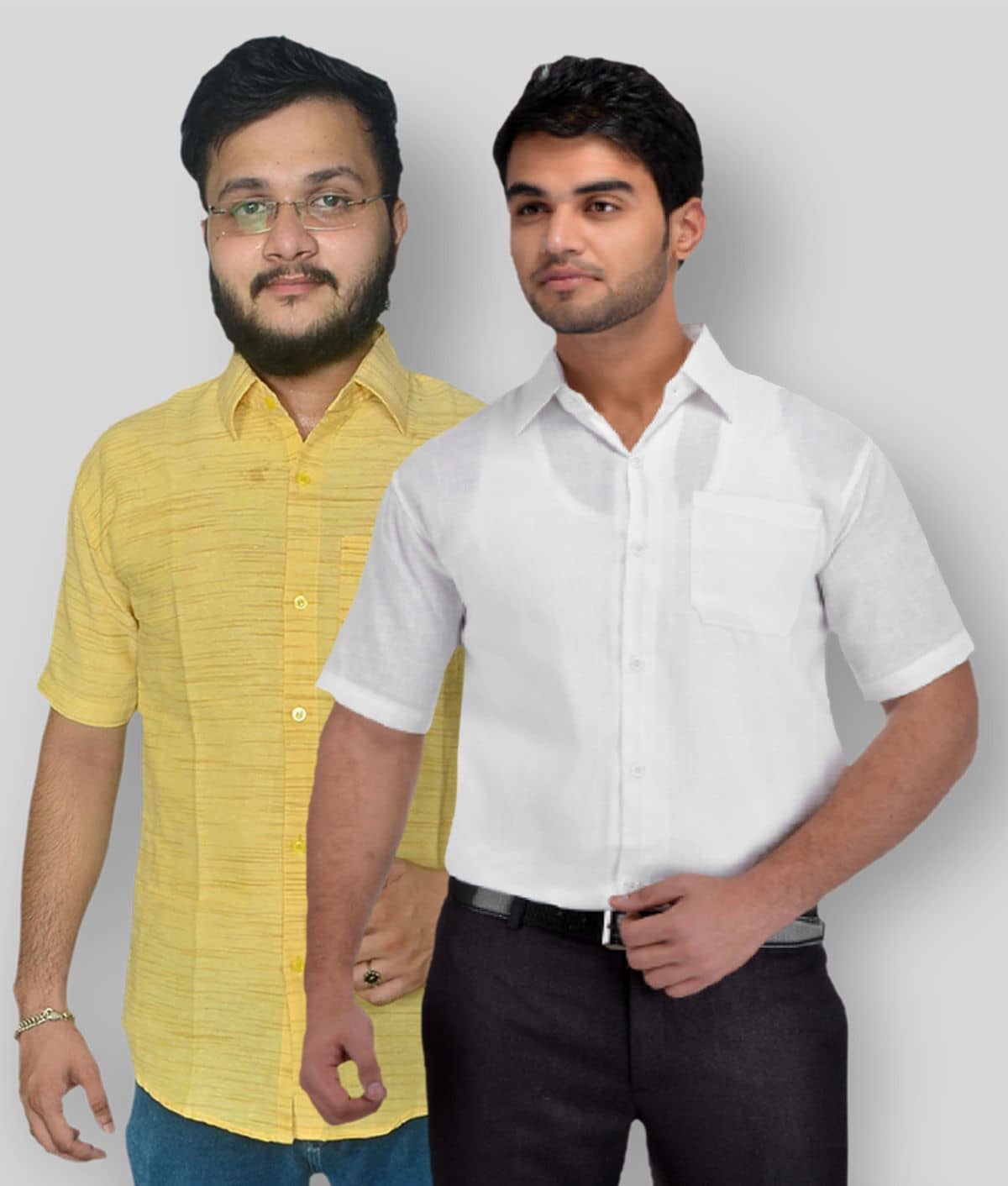 DESHBANDHU DBK - Multicolor Cotton Regular Fit Men's Formal Shirt (Pack of 2)
