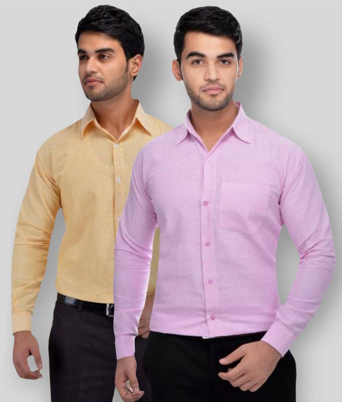 DESHBANDHU DBK - Multicolor Cotton Regular Fit Men's Formal Shirt (Pack of 2) DESHBANDHU DBK - Multicolor Cotton Regular Fit Men's Formal Shirt (Pack of 2)