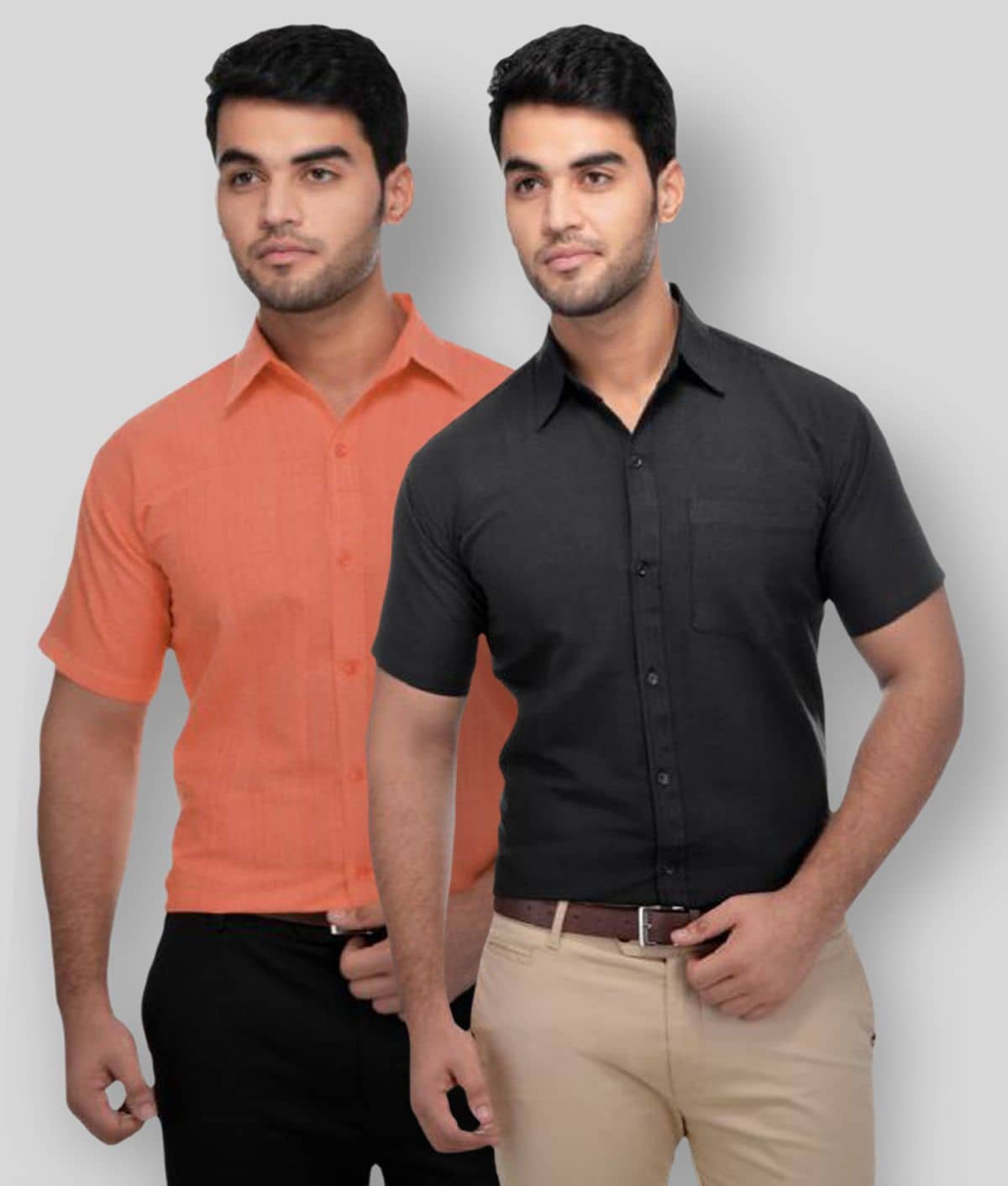 DESHBANDHU DBK - Multicolor Cotton Regular Fit Men's Formal Shirt (Pack of 2)