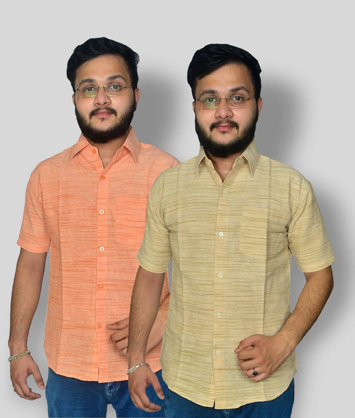 DESHBANDHU DBK - Multicolor Cotton Regular Fit Men's Formal Shirt (Pack of 2)