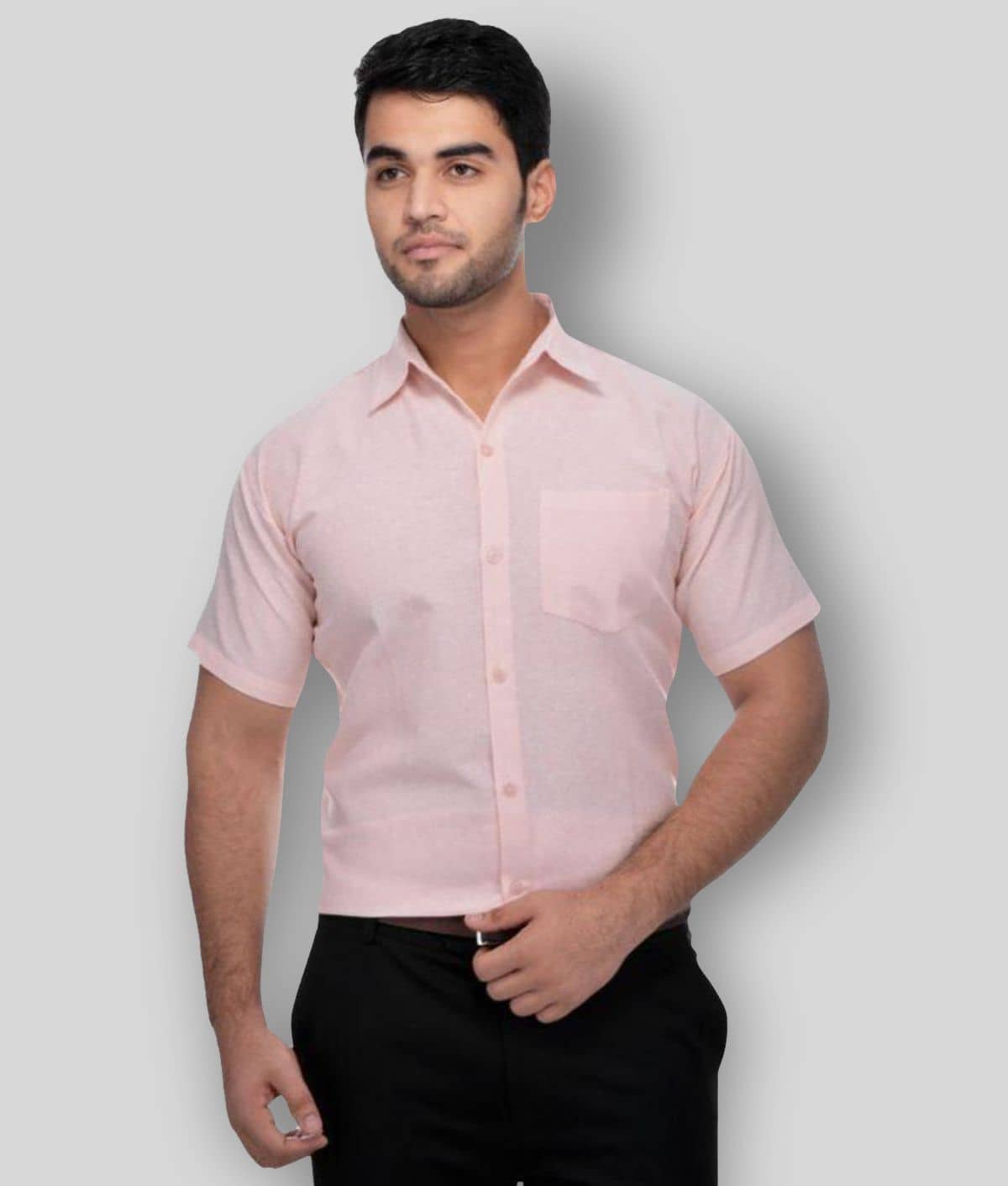 DESHBANDHU DBK - Peach Cotton Regular Fit Men's Formal Shirt (Pack of 1)
