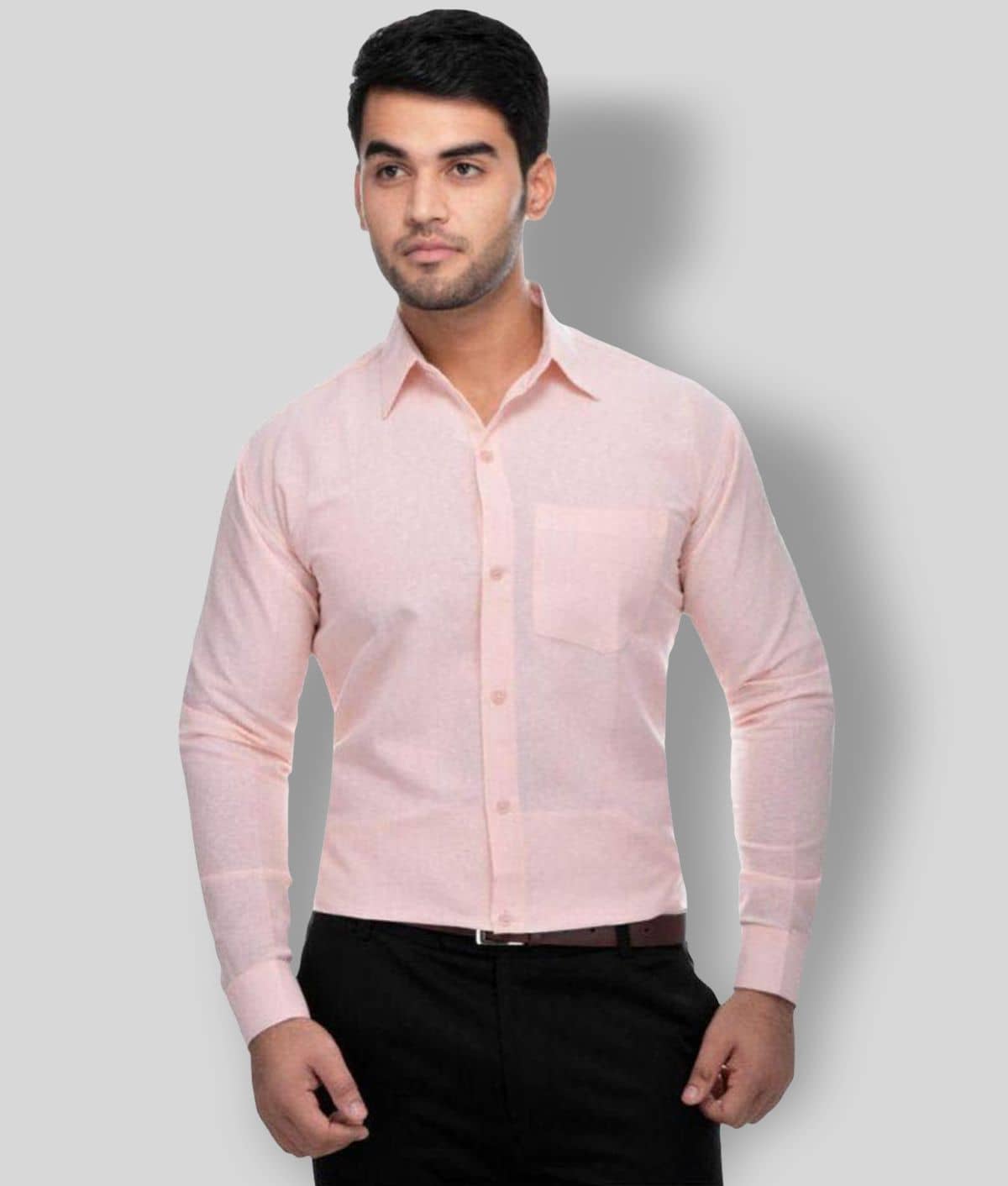 DESHBANDHU DBK - Peach Cotton Regular Fit Men's Formal Shirt (Pack of 1)