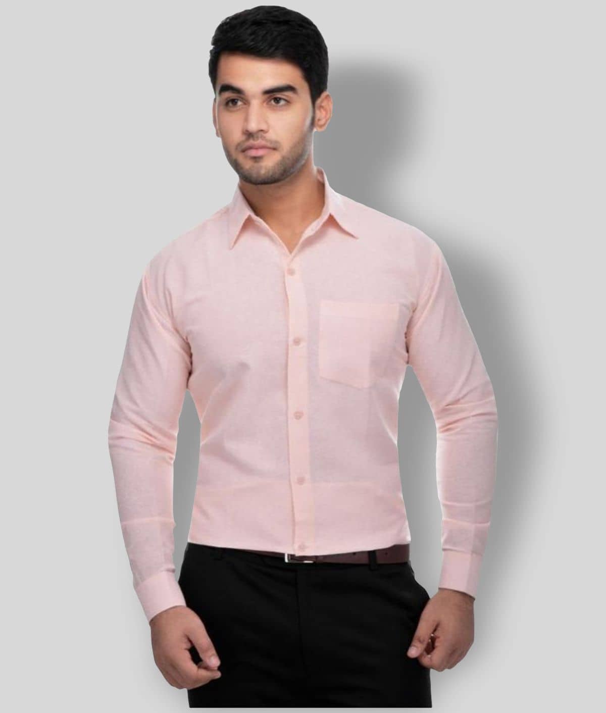 DESHBANDHU DBK - Peach Cotton Regular Fit Men's Formal Shirt (Pack of 1)