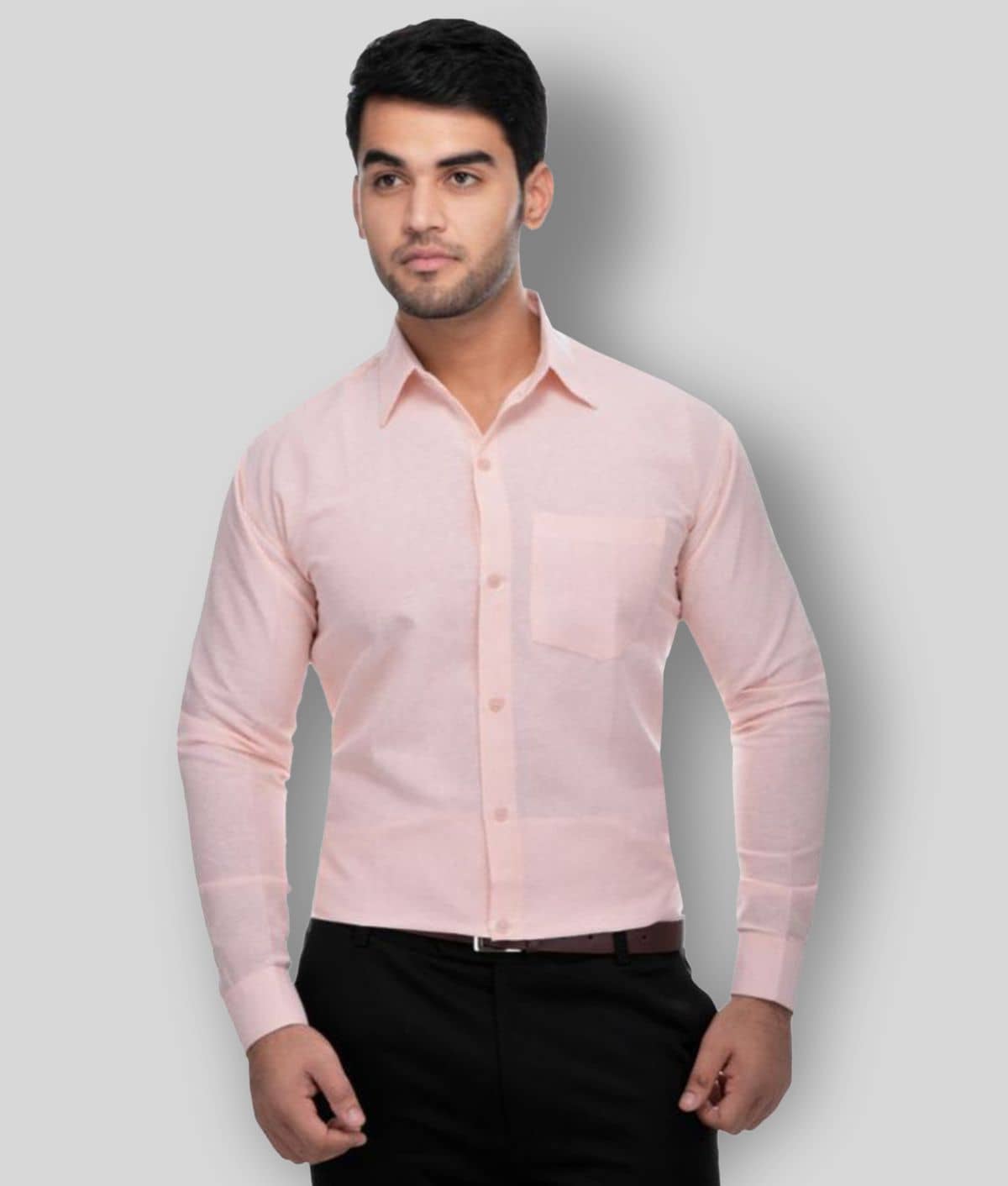 DESHBANDHU DBK - Peach Cotton Regular Fit Men's Formal Shirt (Pack of 1)