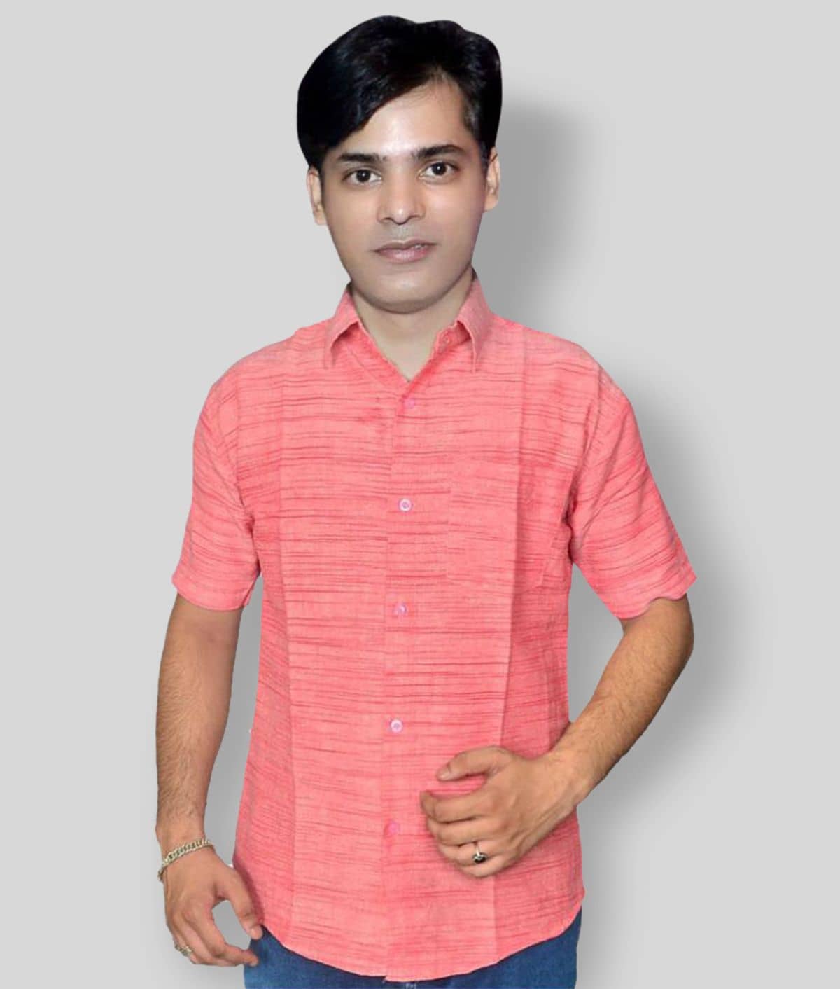 DESHBANDHU DBK - Pink Cotton Regular Fit Men's Formal Shirt (Pack of 1)