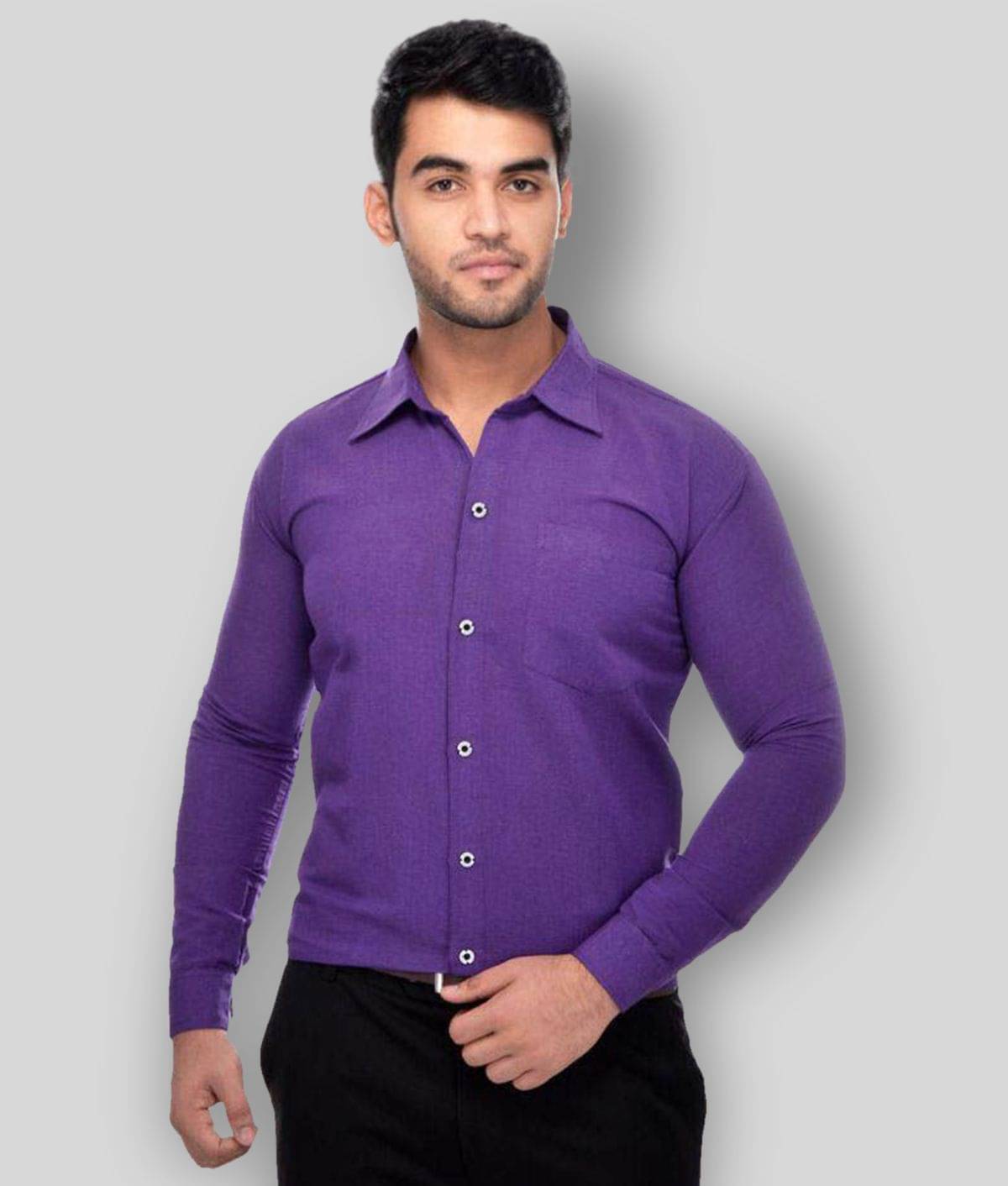     			DESHBANDHU DBK - Purple Cotton Regular Fit Men's Formal Shirt (Pack of 1)