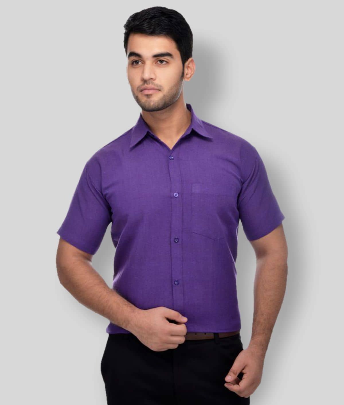 DESHBANDHU DBK - Purple Cotton Regular Fit Men's Formal Shirt (Pack of 1)