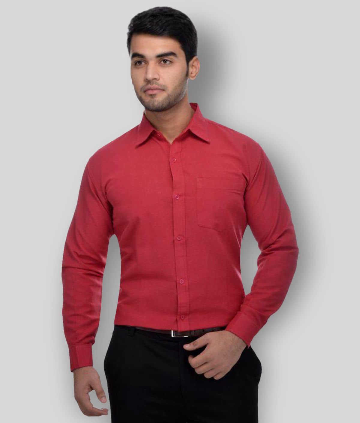 DESHBANDHU DBK - Red Cotton Regular Fit Men's Formal Shirt (Pack of 1)
