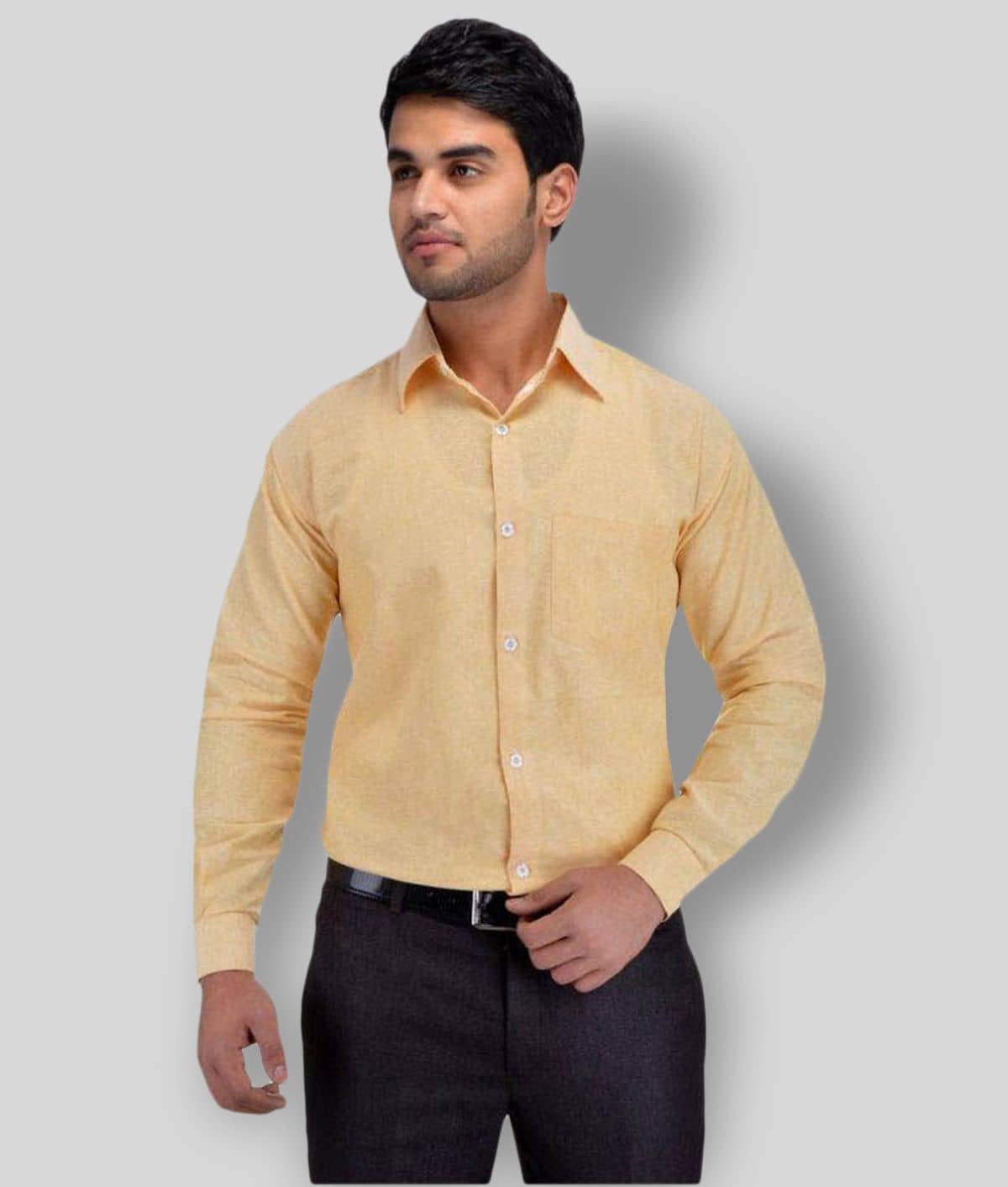 DESHBANDHU DBK - Yellow Cotton Regular Fit Men's Formal Shirt (Pack of 1)