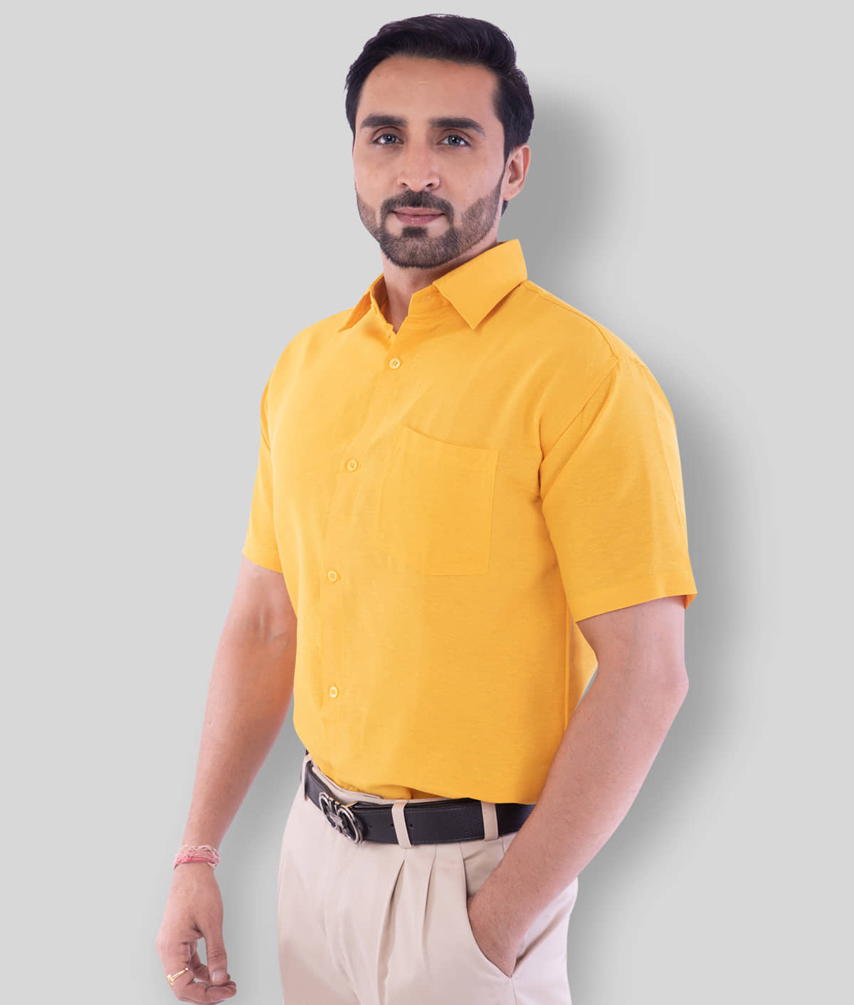 DESHBANDHU DBK - Yellow Cotton Regular Fit Men's Formal Shirt (Pack of 1)