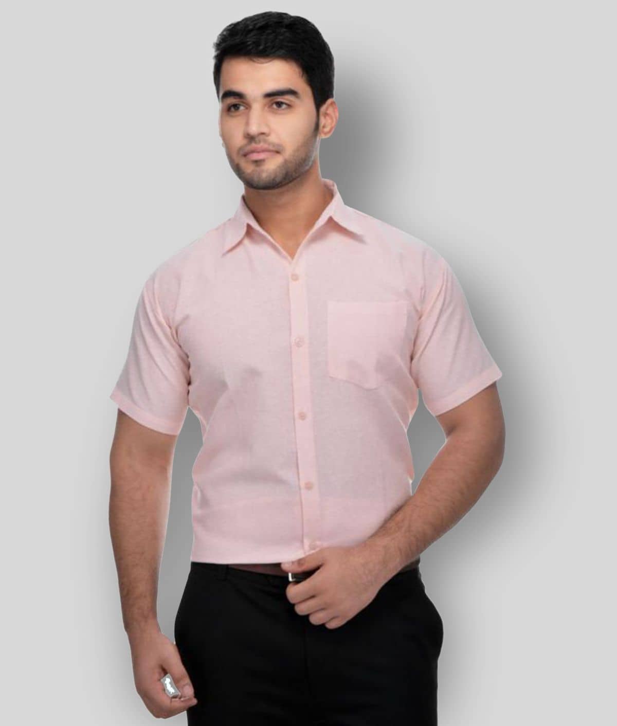 DESHBANDHU DBK - Peach Cotton Regular Fit Men's Formal Shirt (Pack of 1)