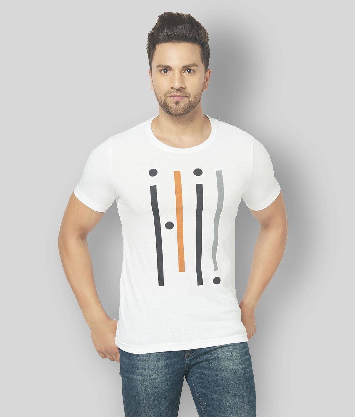 Glito Pack of 1 Cotton Blend Slim Fit Men's T-Shirt ( White ) Glito Pack of 1 Cotton Blend Slim Fit Men's T-Shirt ( White )