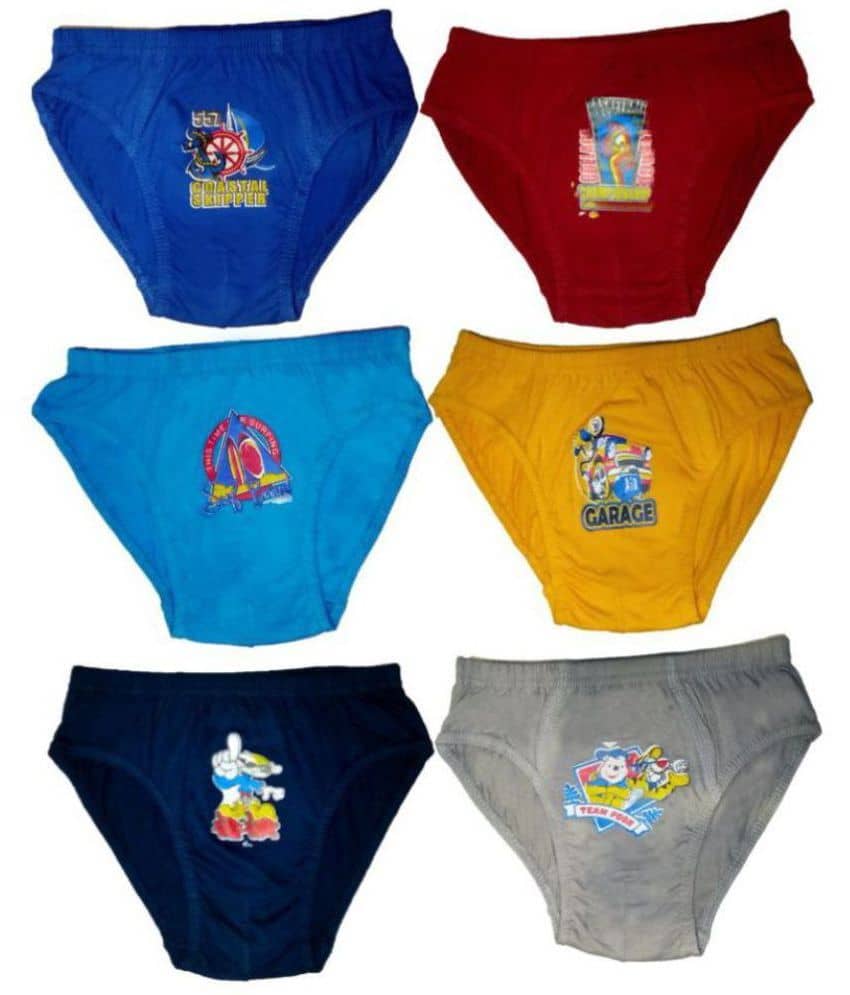 HAP Pack of 6 Boys 100% Cotton Briefs ( Multi Color ) - Nightwear & Loungewear | Buy online on ZillyBuy