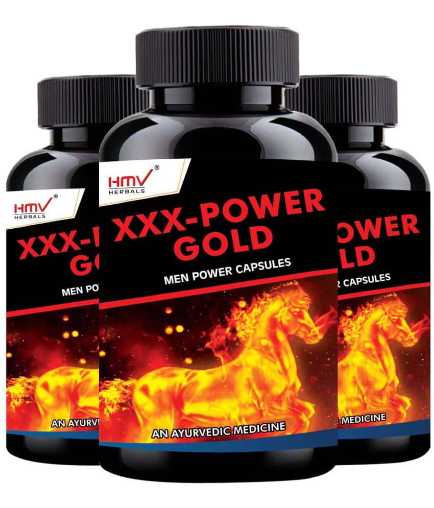 Hmv Herbals Xxx Power Gold Capsules For Men Herbal Capsule 30 No.S Pack of 3