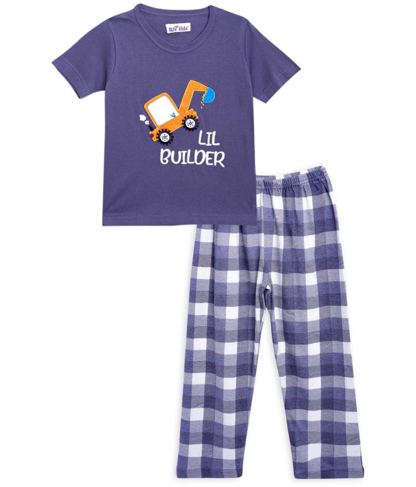     			Nite Flite Pack of 1 Boys 100% Cotton Nightsuit Set ( Multi Color )