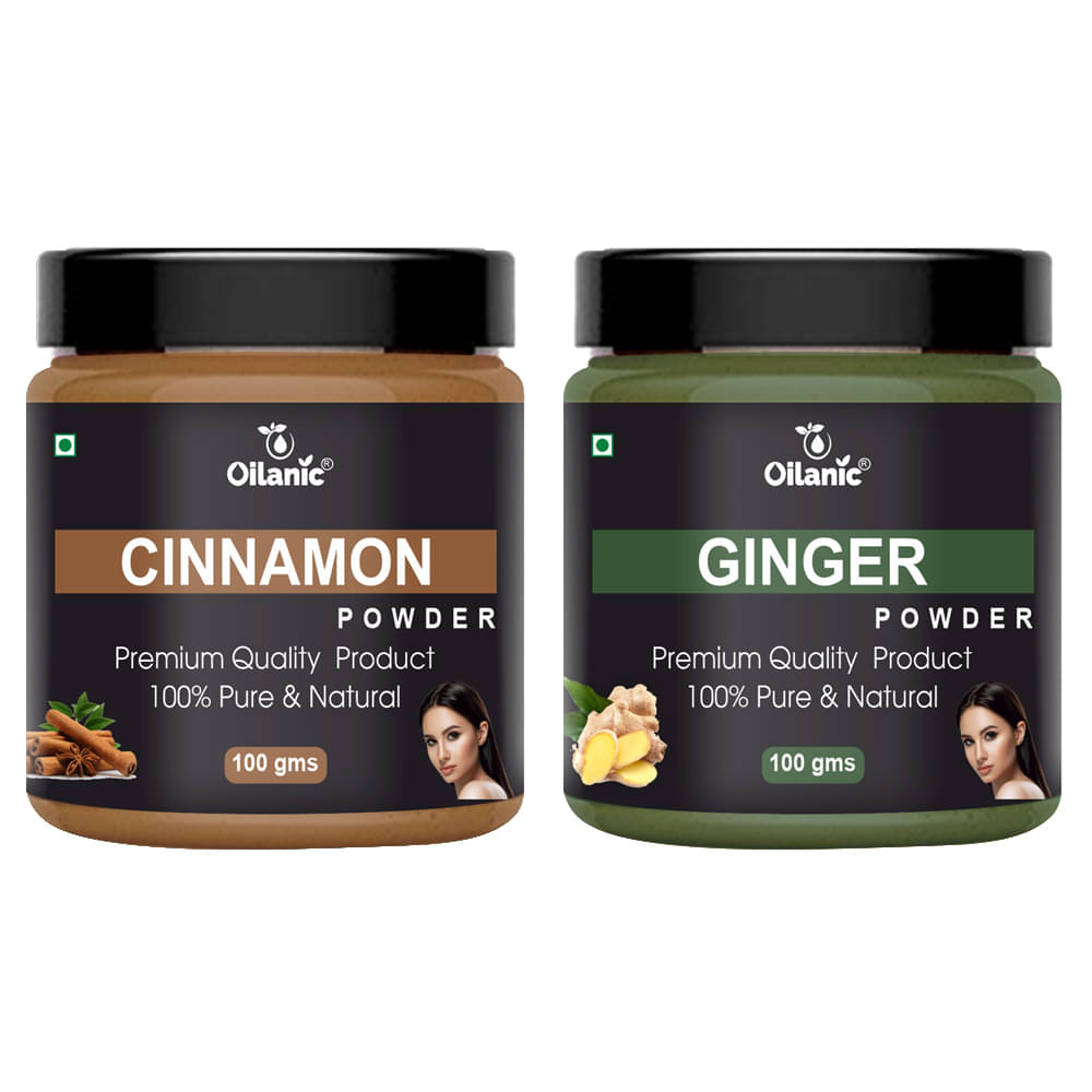     			Oilanic 100% Pure Cinnamon Powder & Ginger Powder For Skincare Hair Mask 200 g Pack of 2