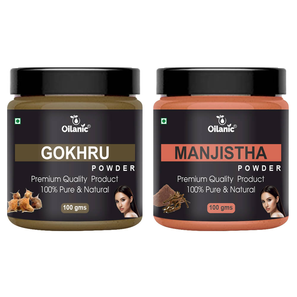 Oilanic 100% Pure Gokhru Powder & Manjistha Powder-Skin Hair Mask 200 g Pack of 2 Oilanic 100% Pure Gokhru Powder & Manjistha Powder-Skin Hair Mask 200 g Pack of 2