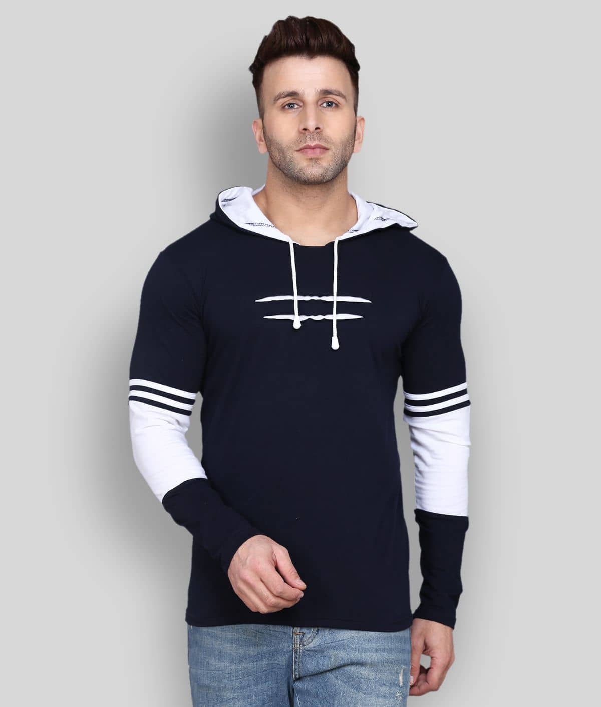 SIDKRT - Navy Cotton Regular Fit Men's T-Shirt ( Pack of 1 )