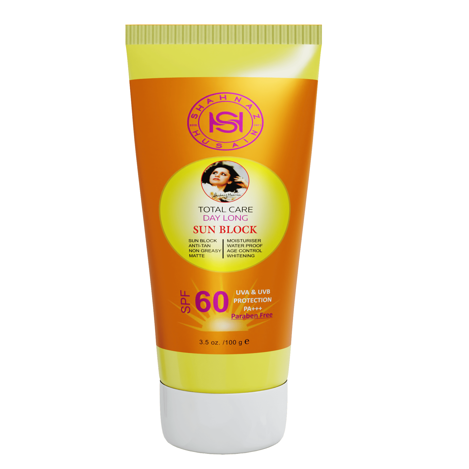 Shahnaz Husain Total Care Day Long Sun Block - SPF-60 - 100 gm