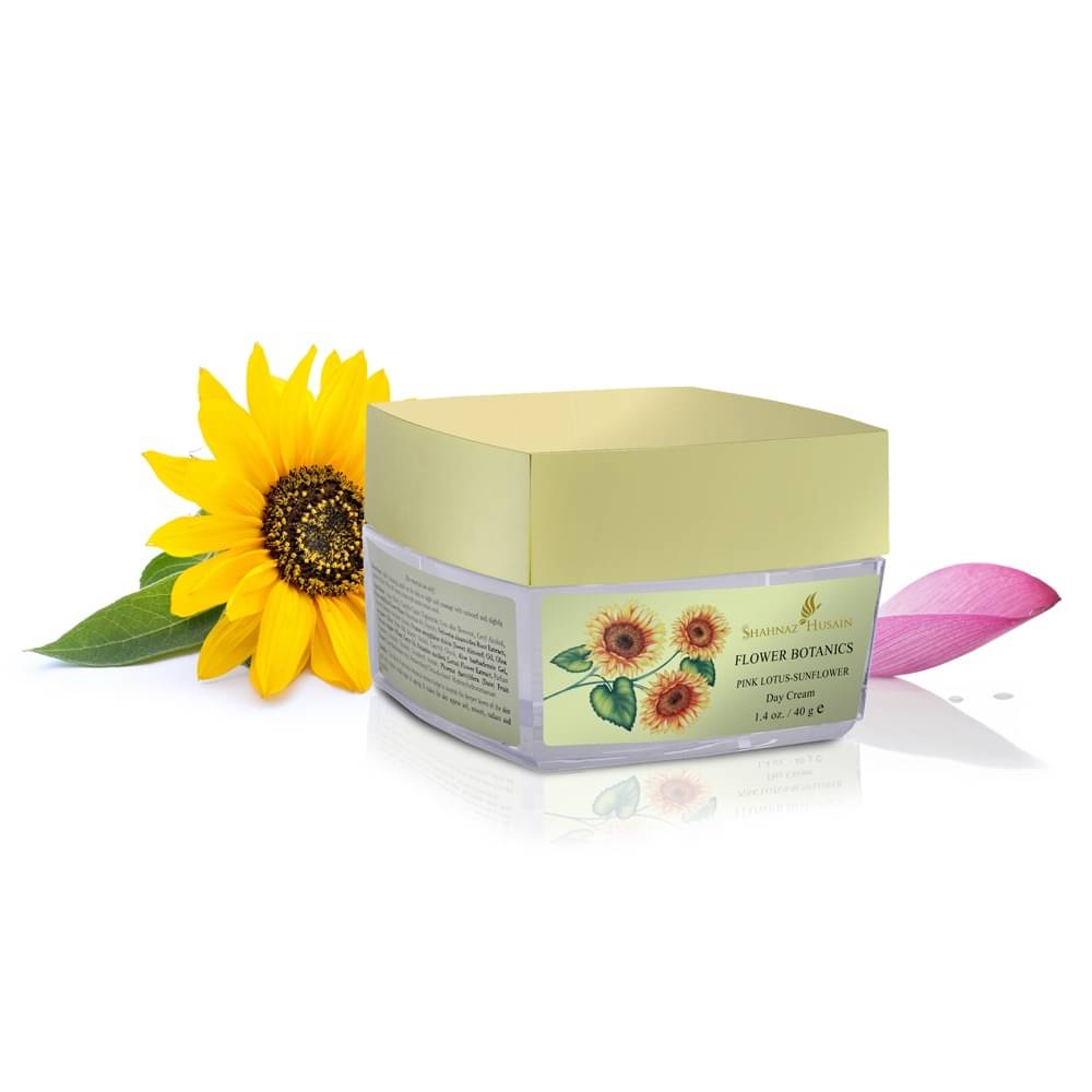 Shahnaz Husain Flower Botanics - Pink Lotus Sunflower Day Cream - 40 gm Shahnaz Husain Flower Botanics - Pink Lotus Sunflower Day Cream - 40 gm